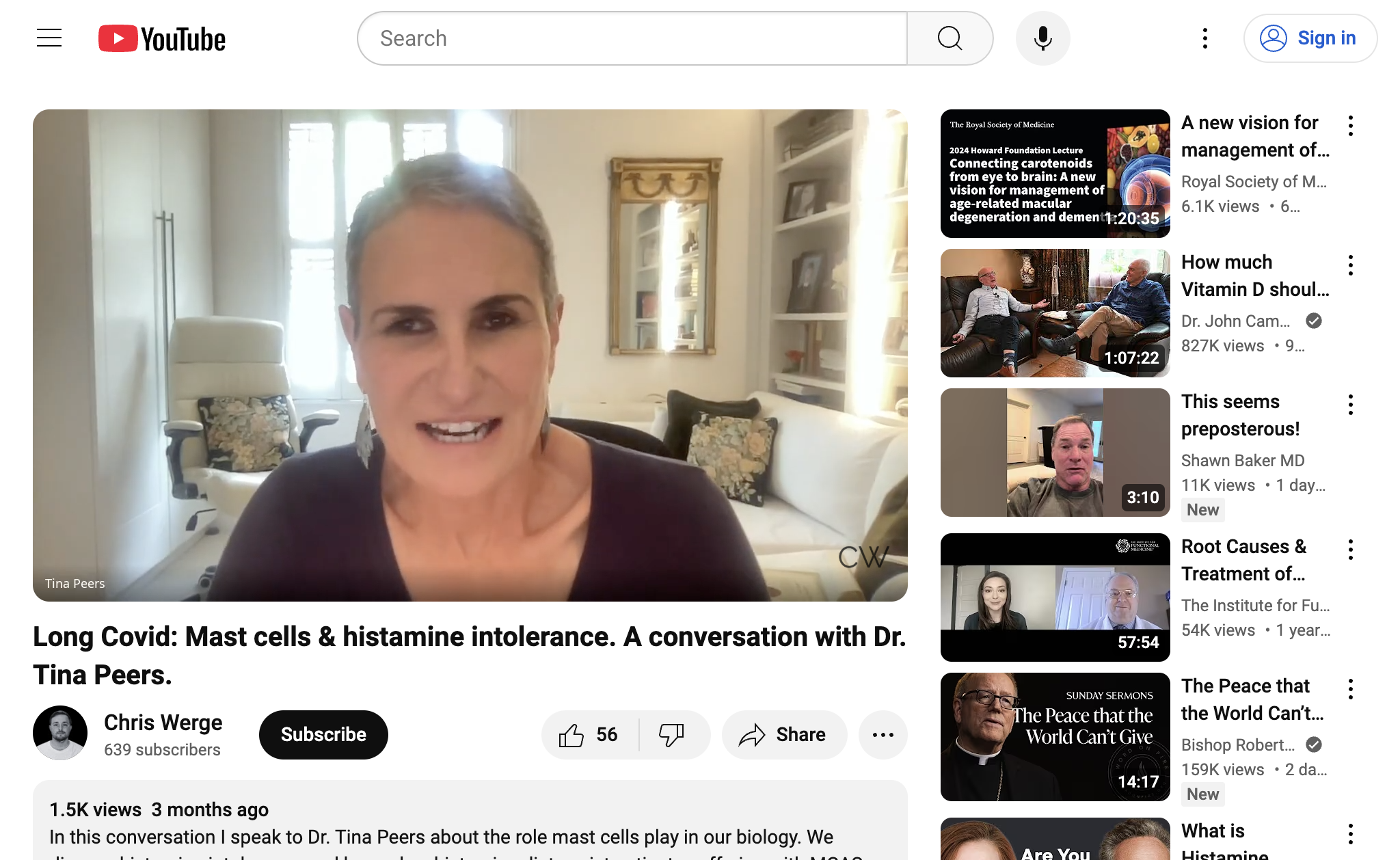 Long Covid: Mast cells & histamine intolerance. A conversation with Dr. Tina Peers.