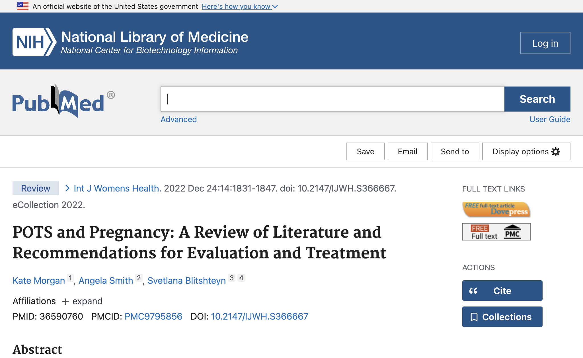 POTS and Pregnancy: A Review of Literature and Recommendations for Evaluation and Treatment.