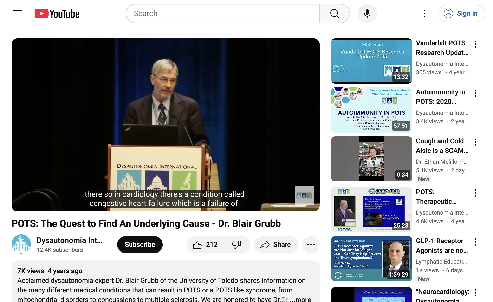 POTS: The Quest to Find An Underlying Cause - Dr. Blair Grubb
