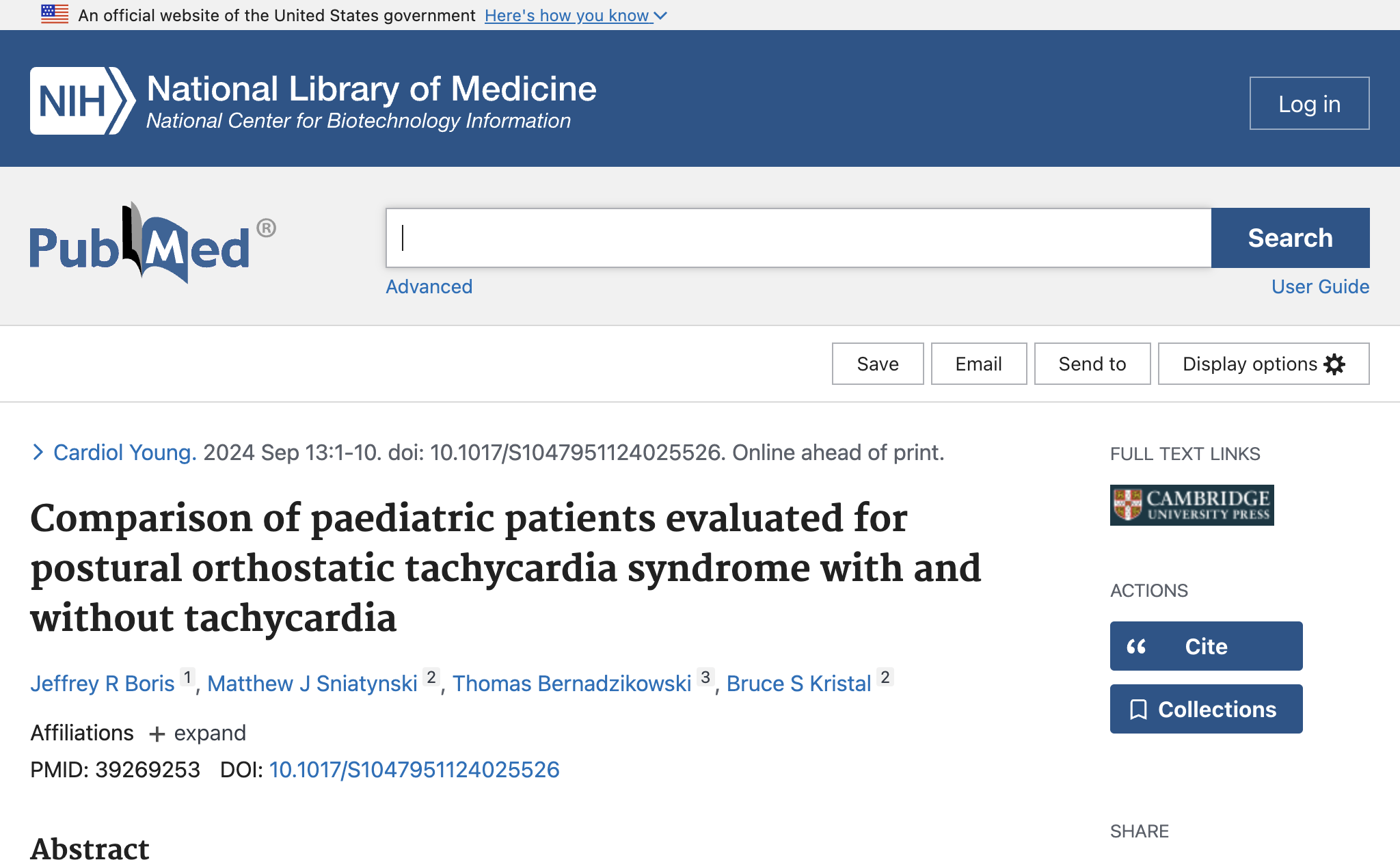 Comparison of paediatric patients evaluated for postural orthostatic tachycardia syndrome with and without tachycardia.