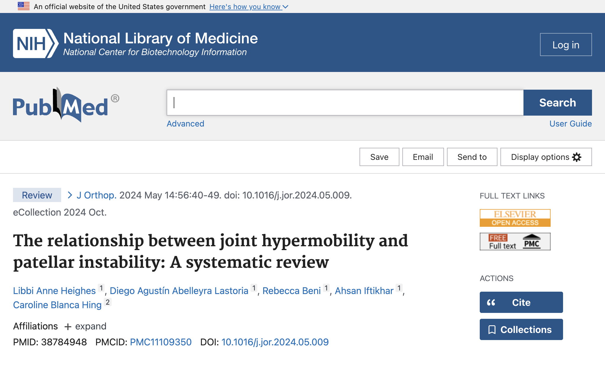The relationship between joint hypermobility and patellar instability: A systematic review.