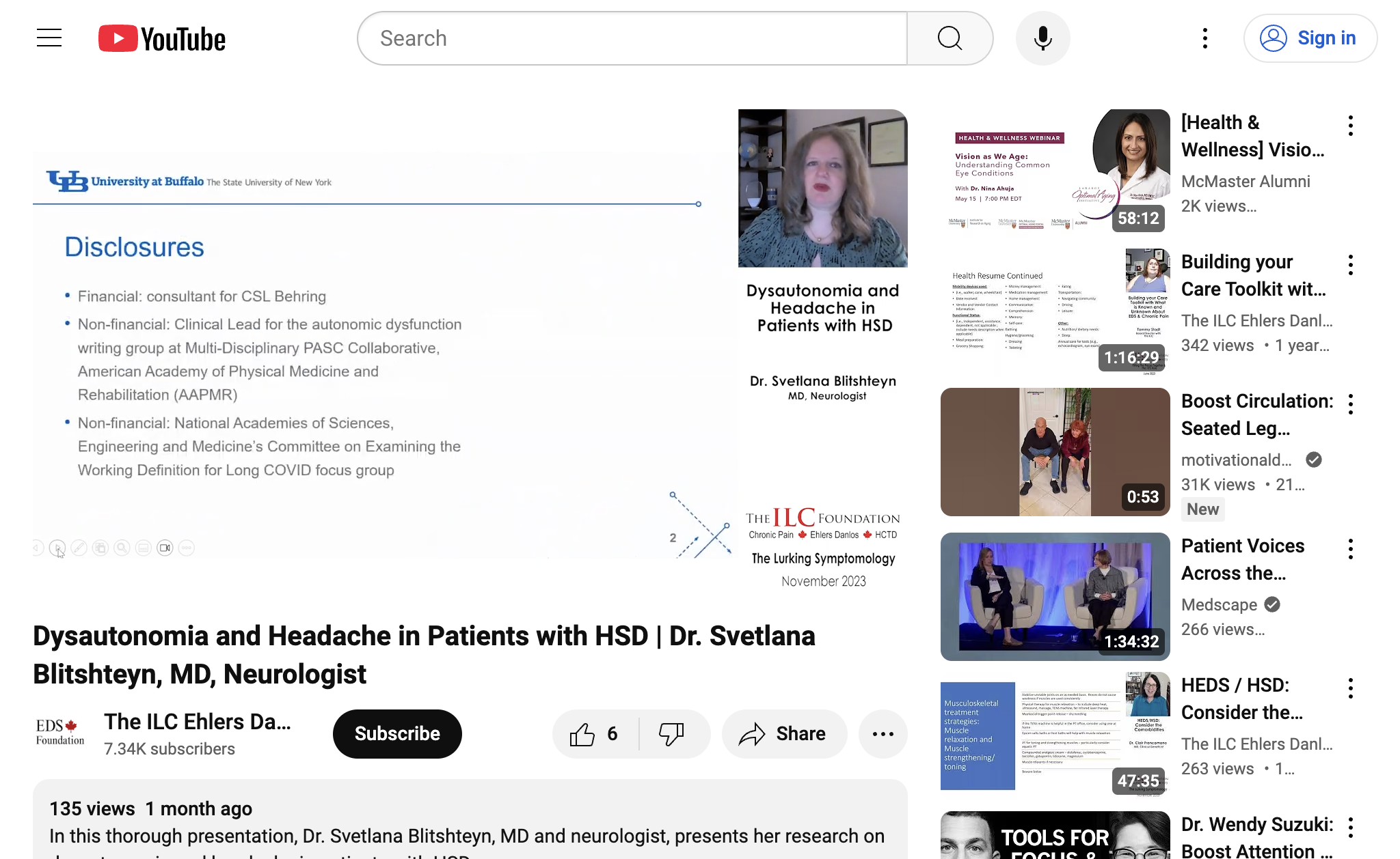Dysautonomia and Headache in Patients with HSD | Dr. Svetlana Blitshteyn, MD, Neurologist