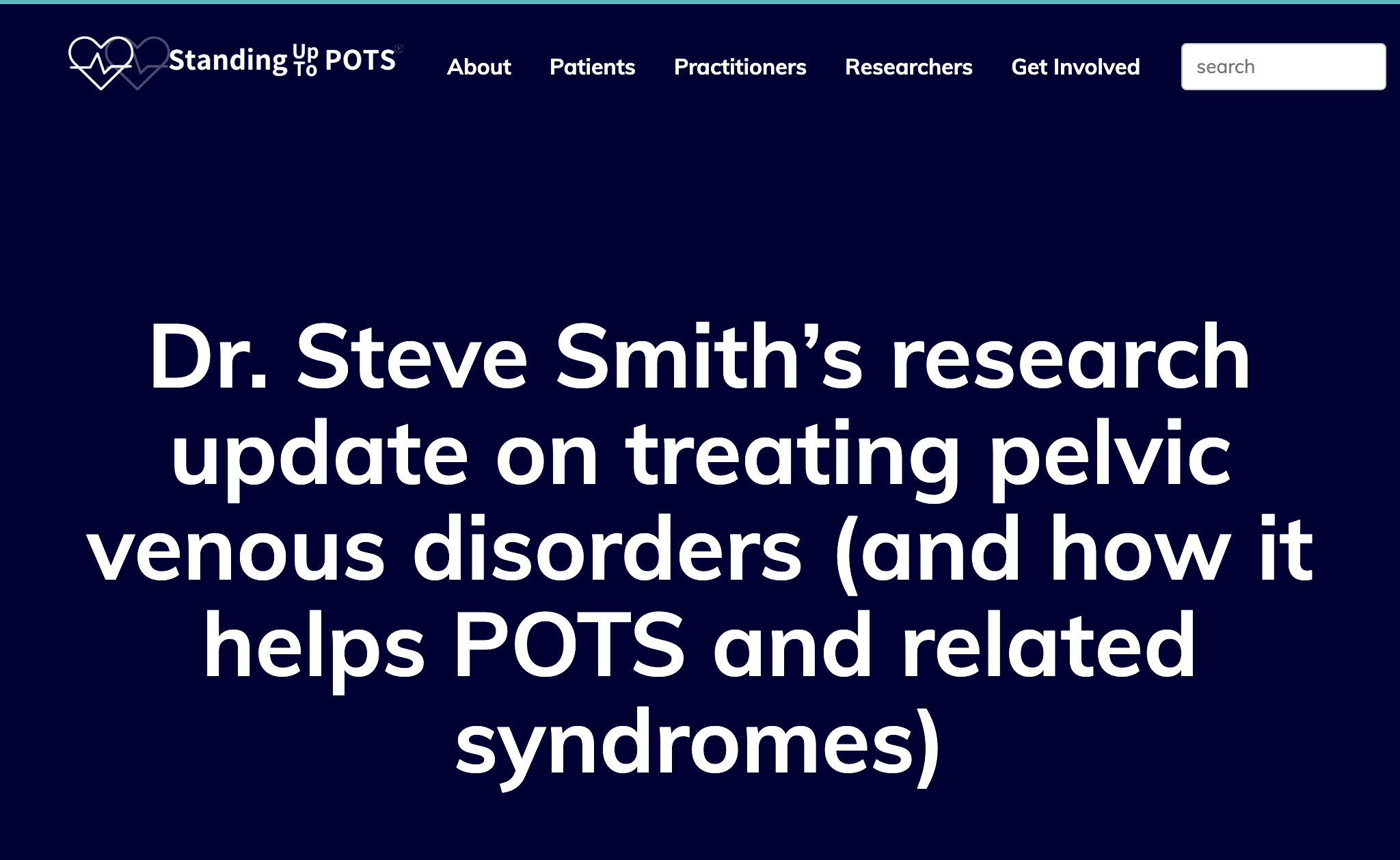 Dr. Steve Smith’s research update on treating pelvic venous disorders (and how it helps POTS and related syndromes)
