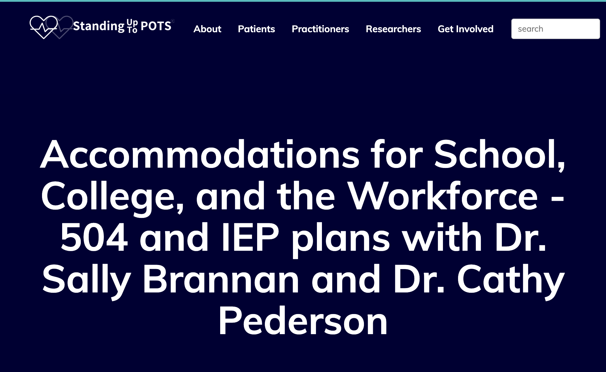 Accommodations for School, College, and the Workforce - 504 and IEP plans with Dr. Sally Brannan and Dr. Cathy Pederson