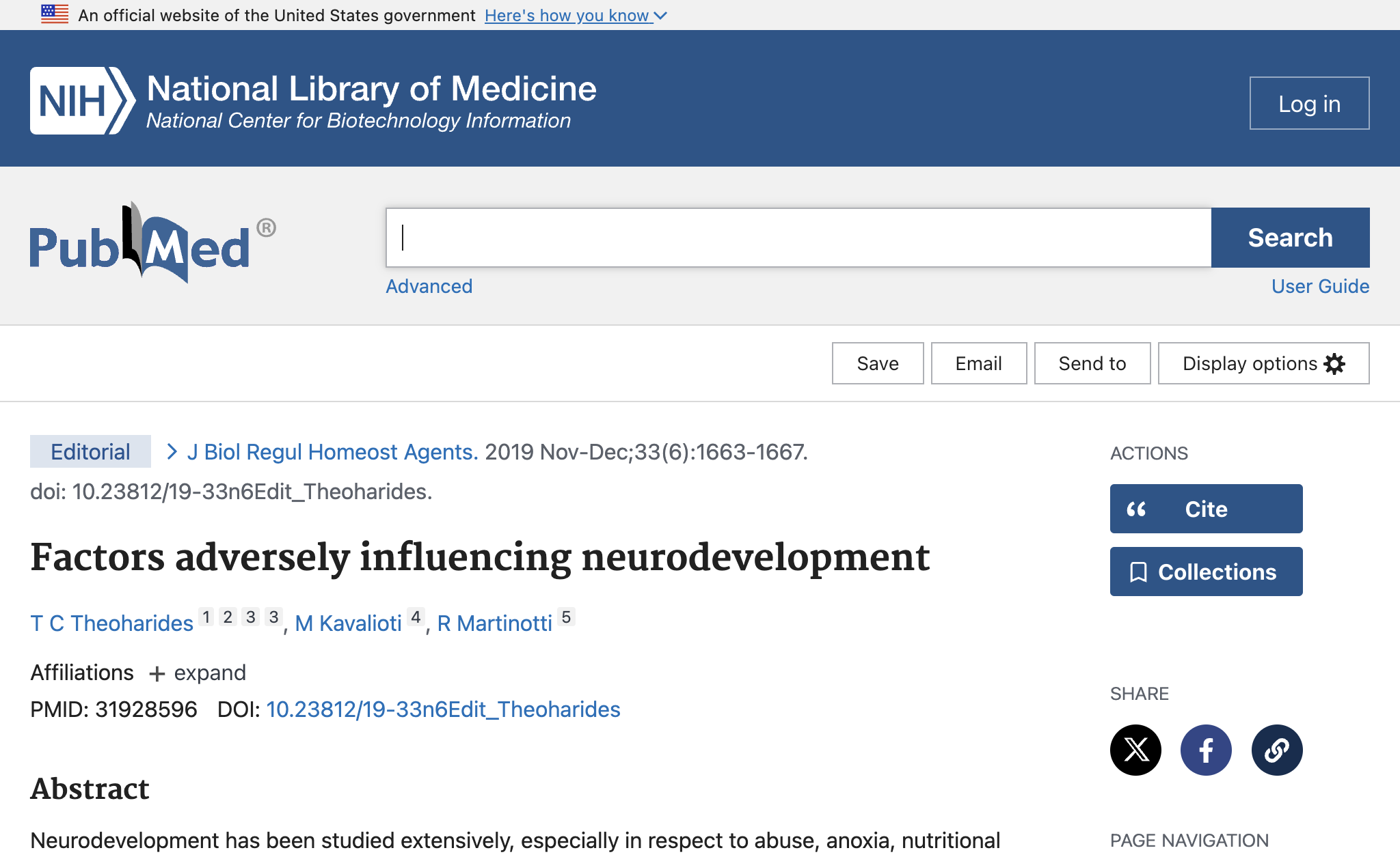 Factors adversely influencing neurodevelopment.