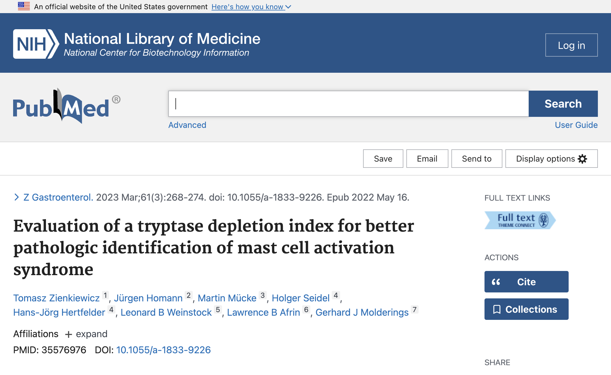 Evaluation of a tryptase depletion index for better pathologic identification of mast cell activation syndrome.