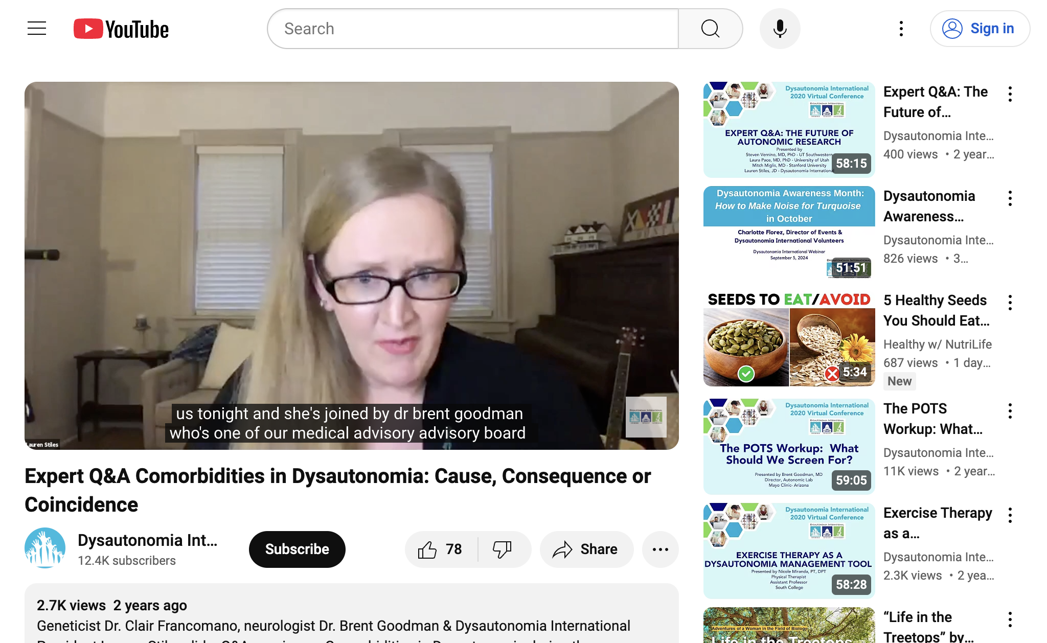 Expert Q&A Comorbidities in Dysautonomia: Cause, Consequence or Coincidence