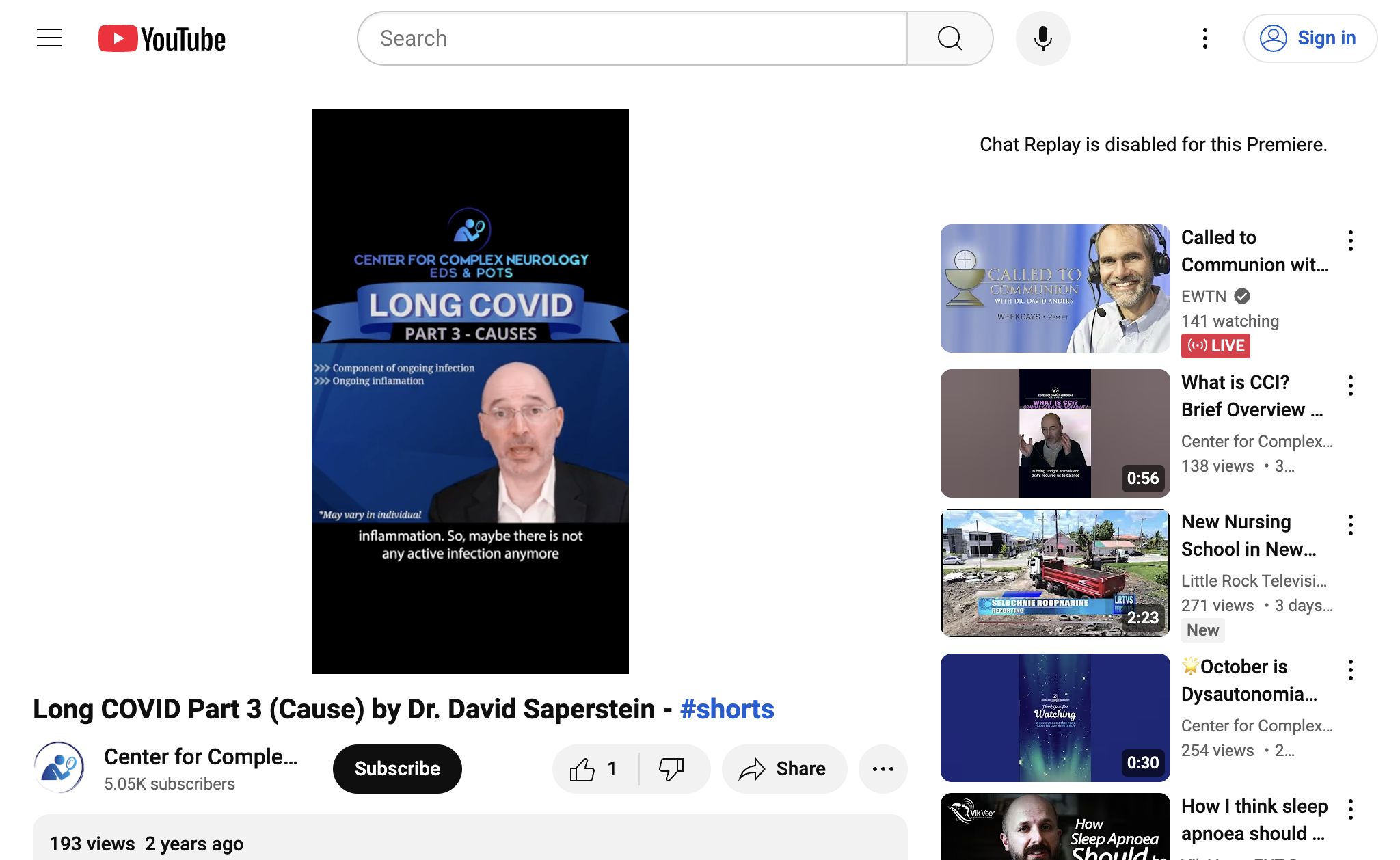 Long COVID Part 3 (Cause) by Dr. David Saperstein - #shorts