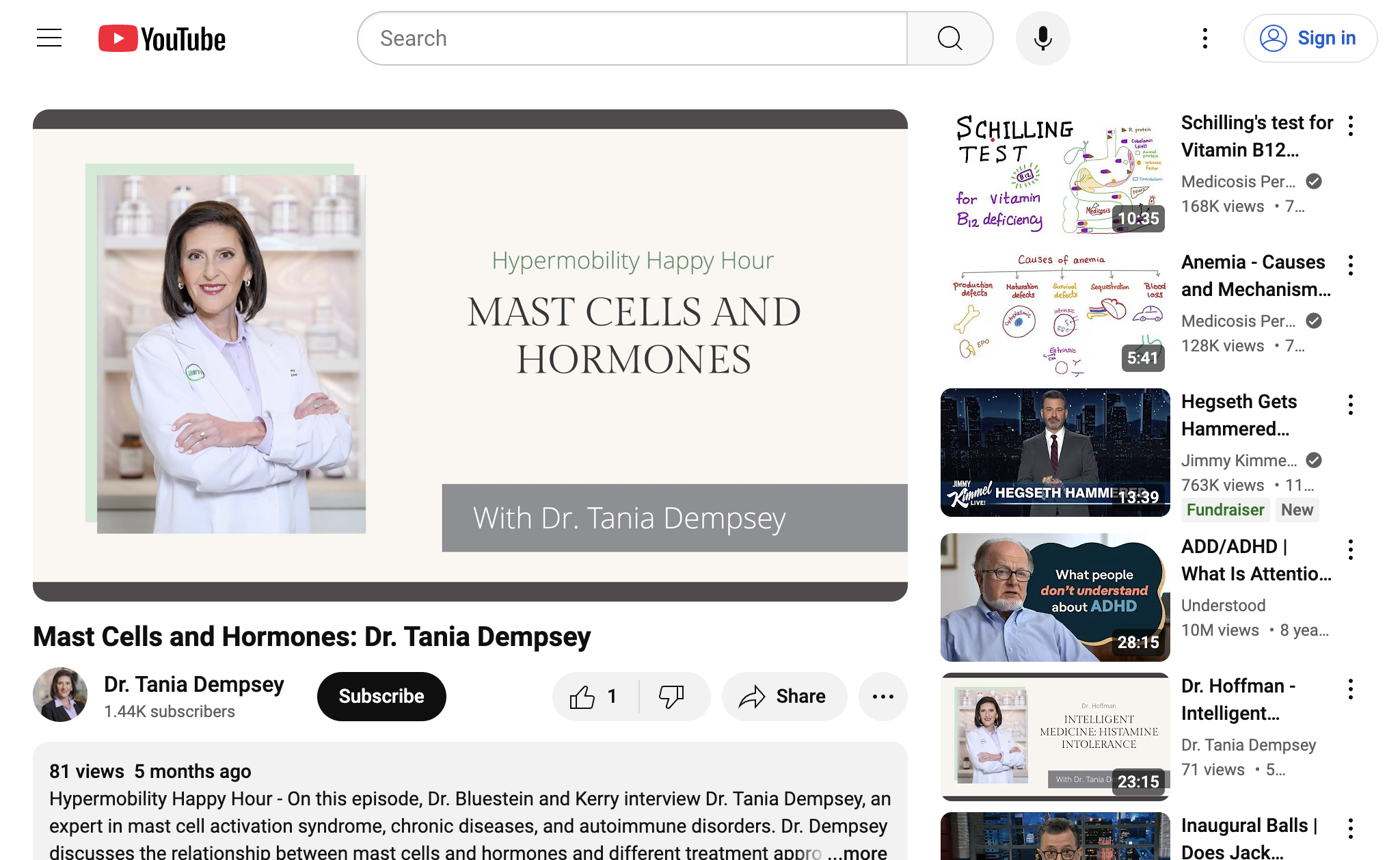 Mast Cells and Hormones: Dr. Tania Dempsey