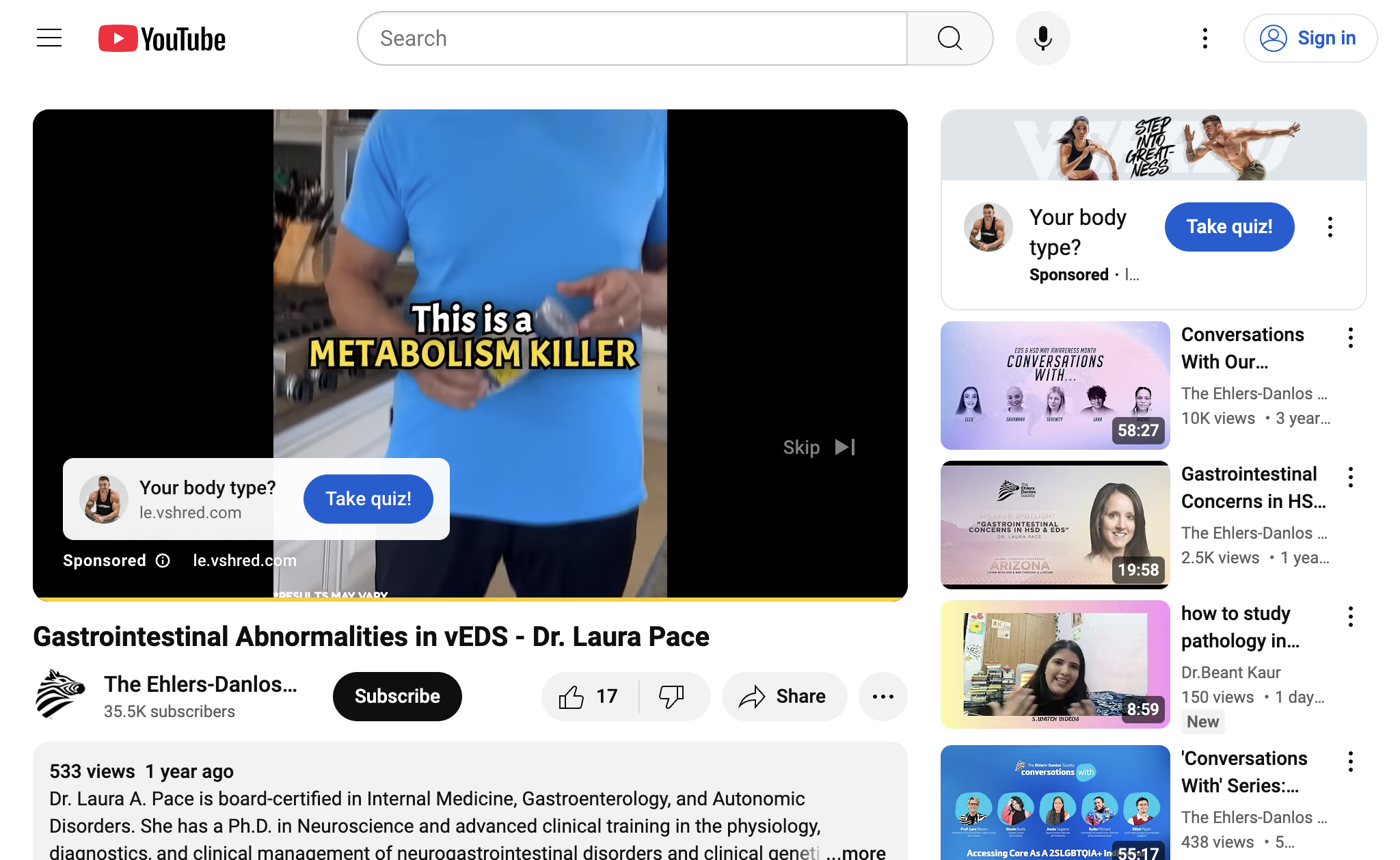 Gastrointestinal Abnormalities in vEDS - Dr. Laura Pace