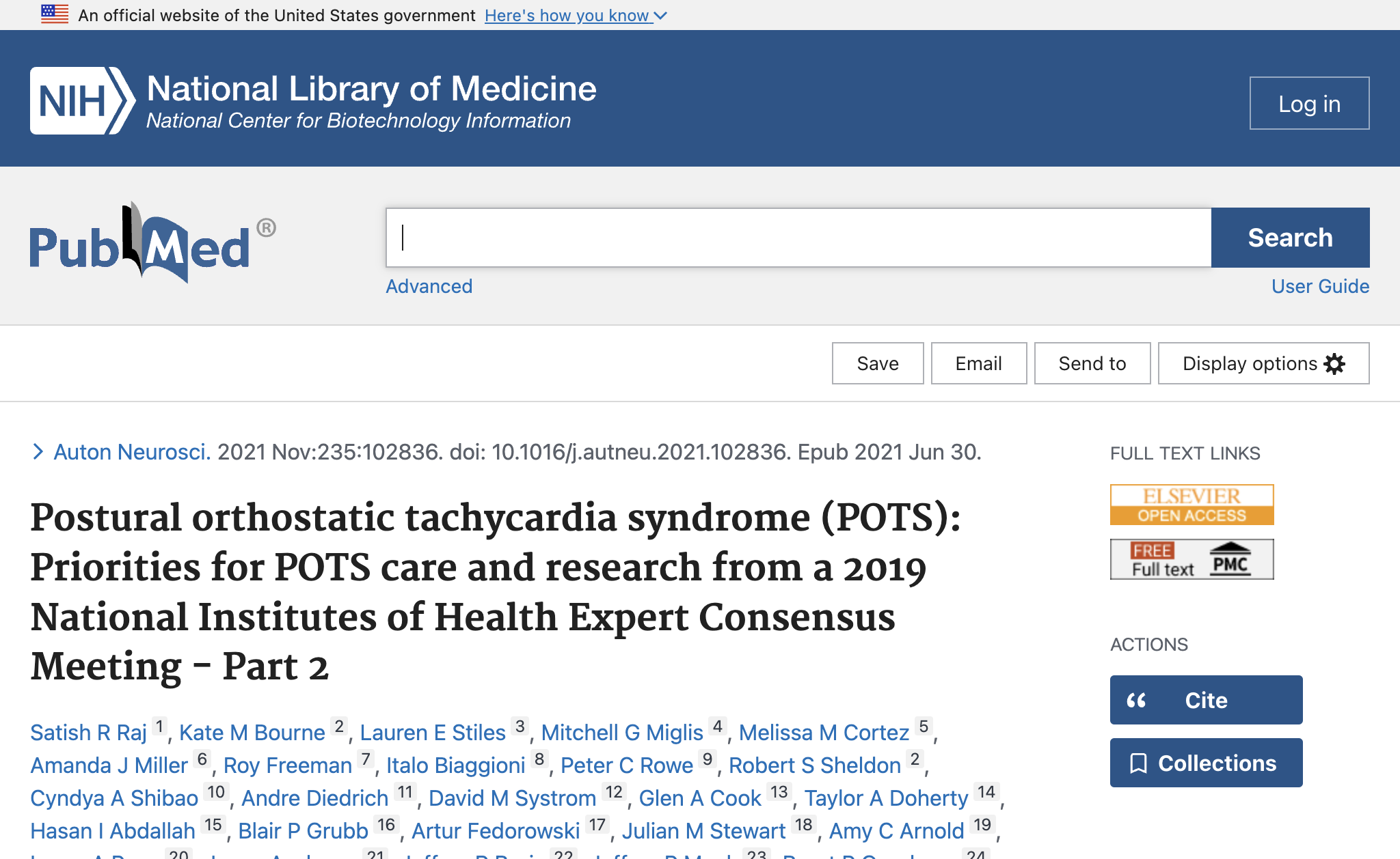 Postural orthostatic tachycardia syndrome (POTS): Priorities for POTS care and research from a 2019 National Institutes of Health Expert Consensus Meeting - Part 2.