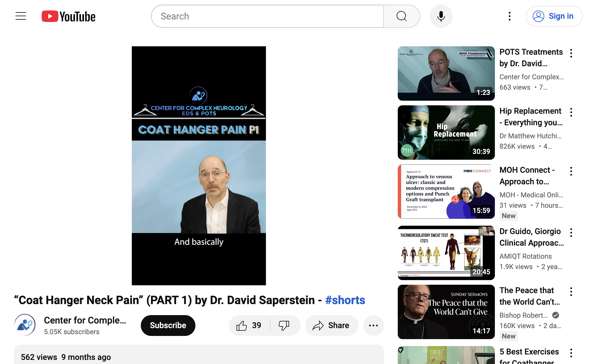 “Coat Hanger Neck Pain” (PART 1) by Dr. David Saperstein - #shorts