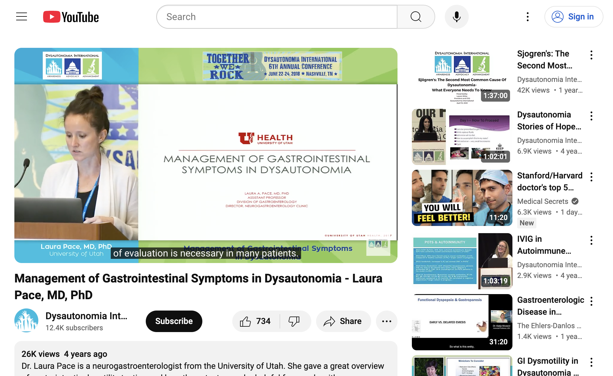 Management of Gastrointestinal Symptoms in Dysautonomia - Laura Pace, MD, PhD