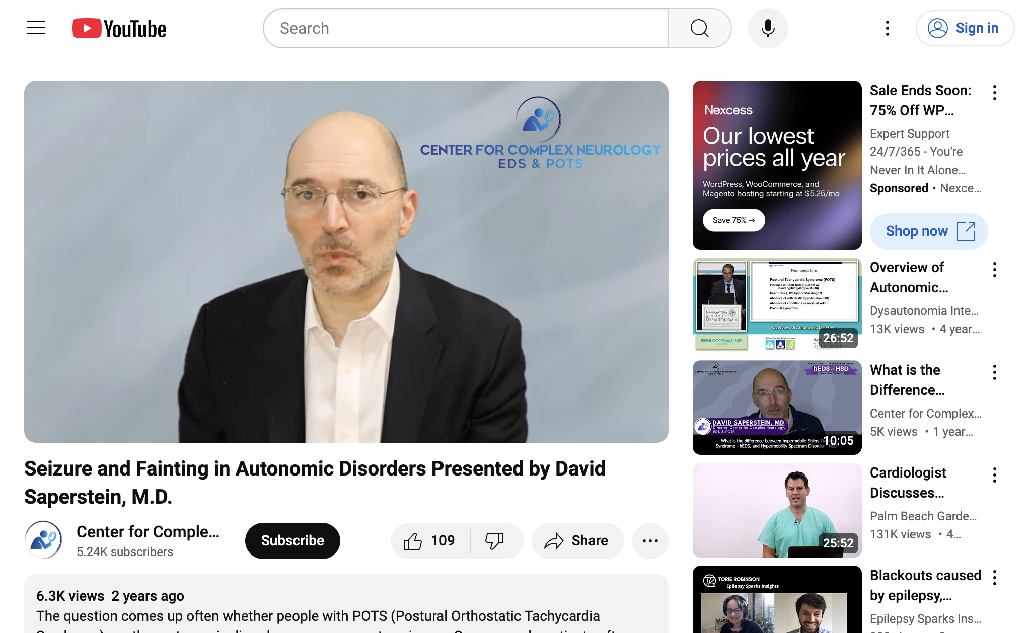 Seizure and Fainting in Autonomic Disorders Presented by David Saperstein, M.D.
