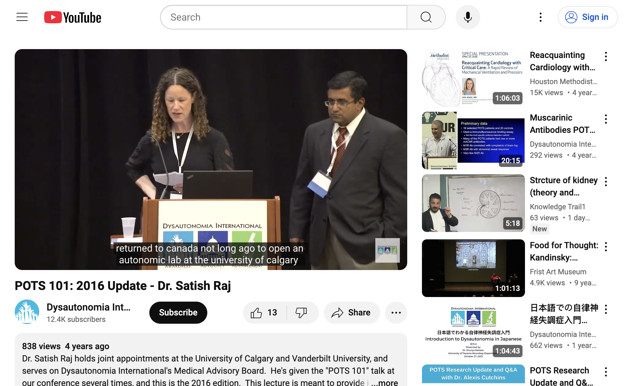 POTS 101: 2016 Update - Dr. Satish Raj