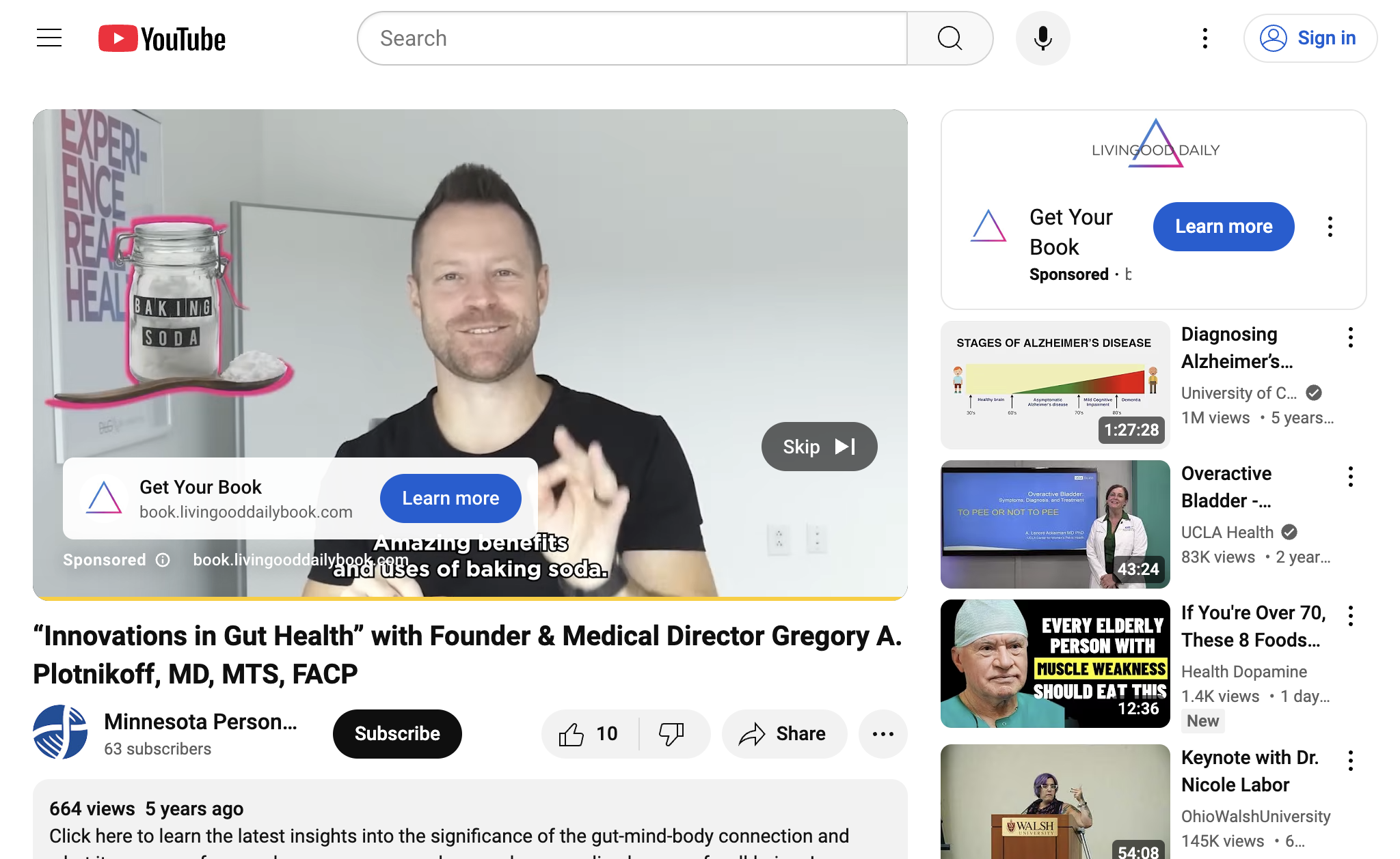 “Innovations in Gut Health” with Founder & Medical Director Gregory A. Plotnikoff, MD, MTS, FACP