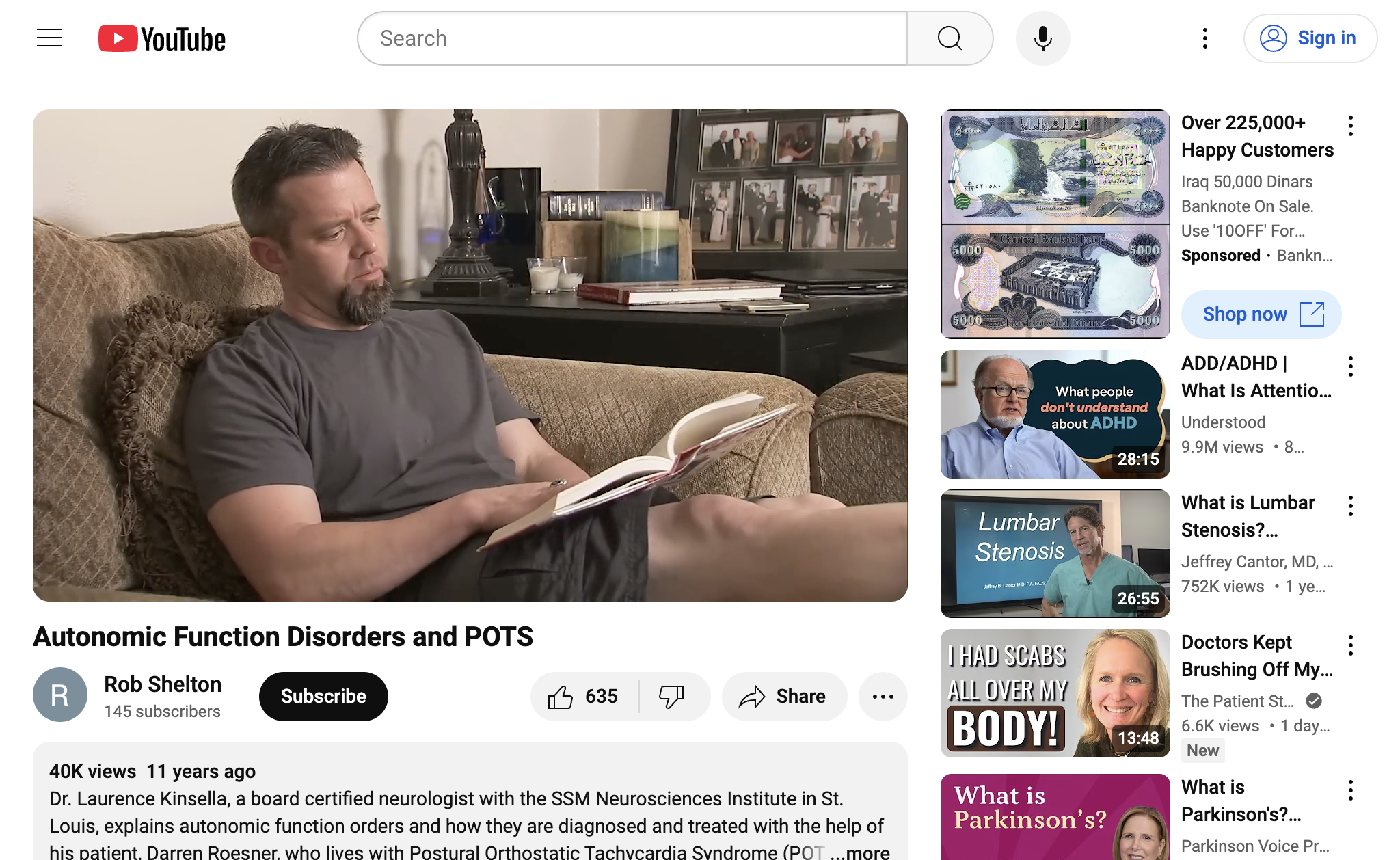 Autonomic Function Disorders and POTS