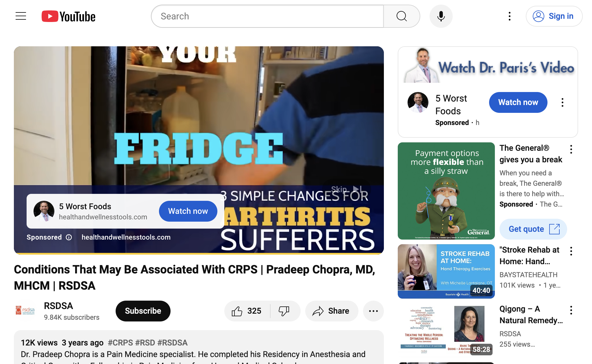 Conditions That May Be Associated With CRPS | Pradeep Chopra, MD, MHCM | RSDSA