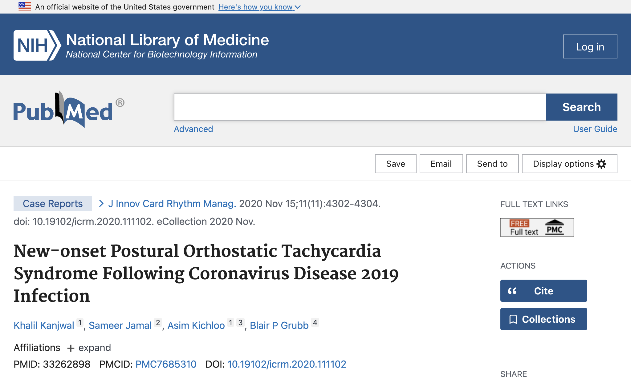 New-onset Postural Orthostatic Tachycardia Syndrome Following Coronavirus Disease 2019 Infection.