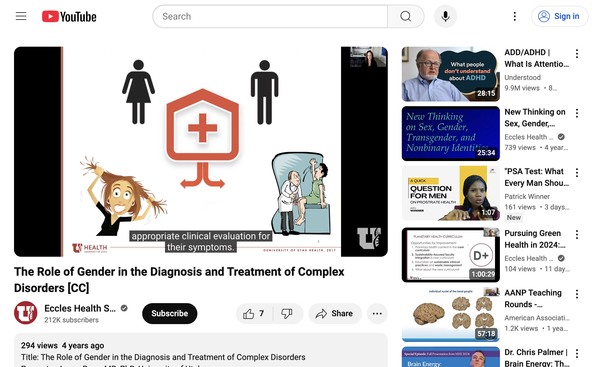 The Role of Gender in the Diagnosis and Treatment of Complex Disorders [CC]