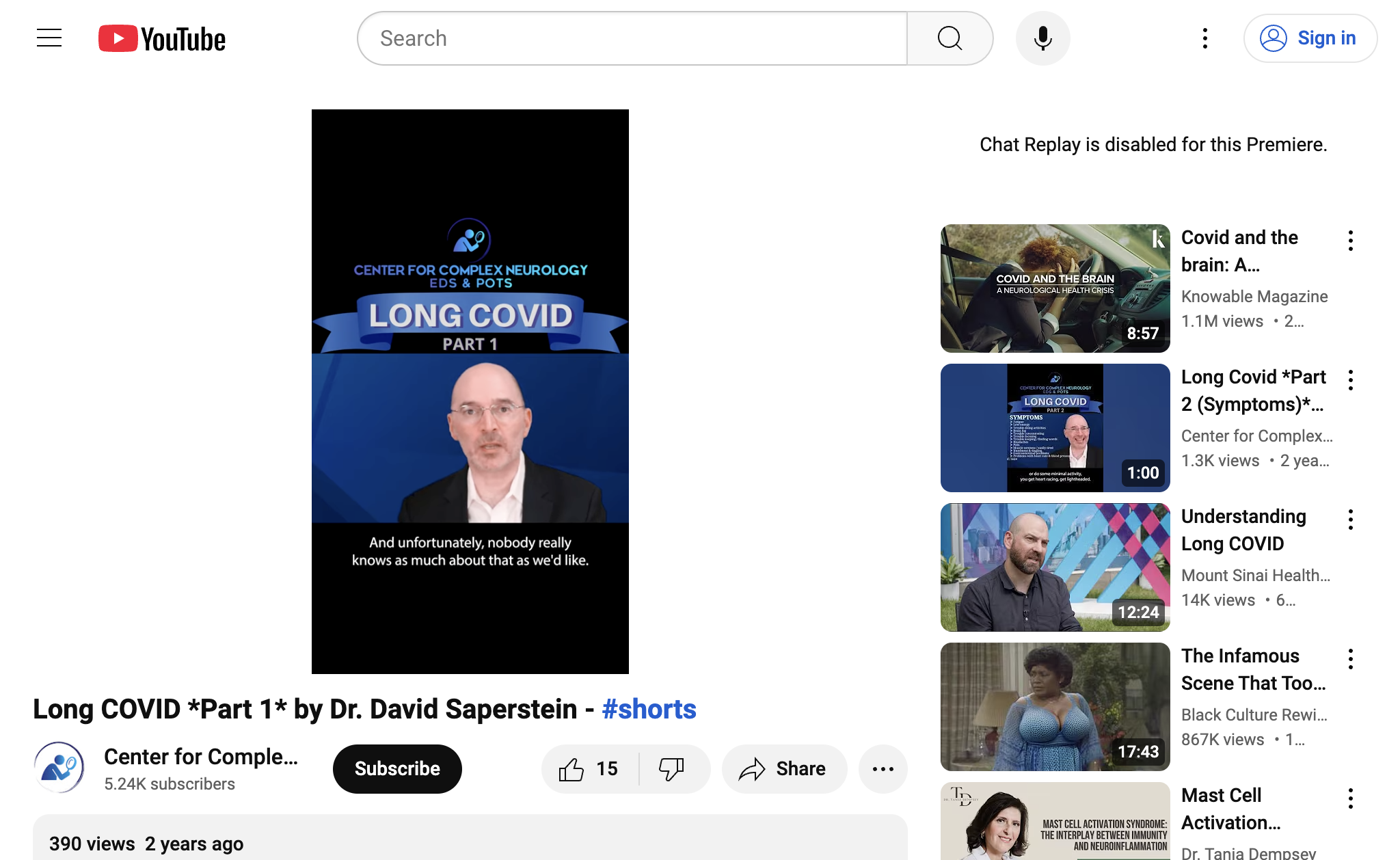 Long COVID *Part 1* by Dr. David Saperstein - #shorts