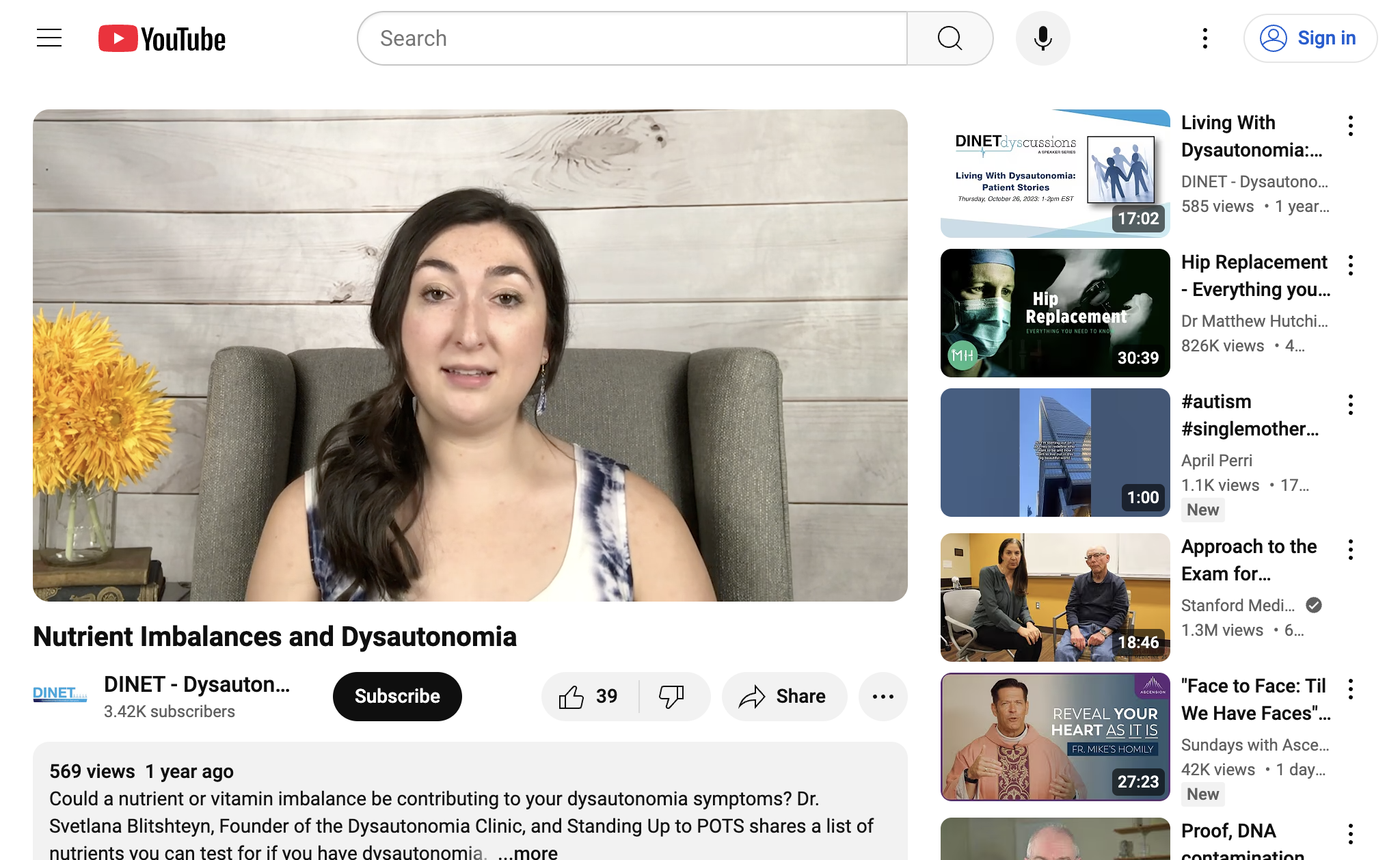 Nutrient Imbalances and Dysautonomia
