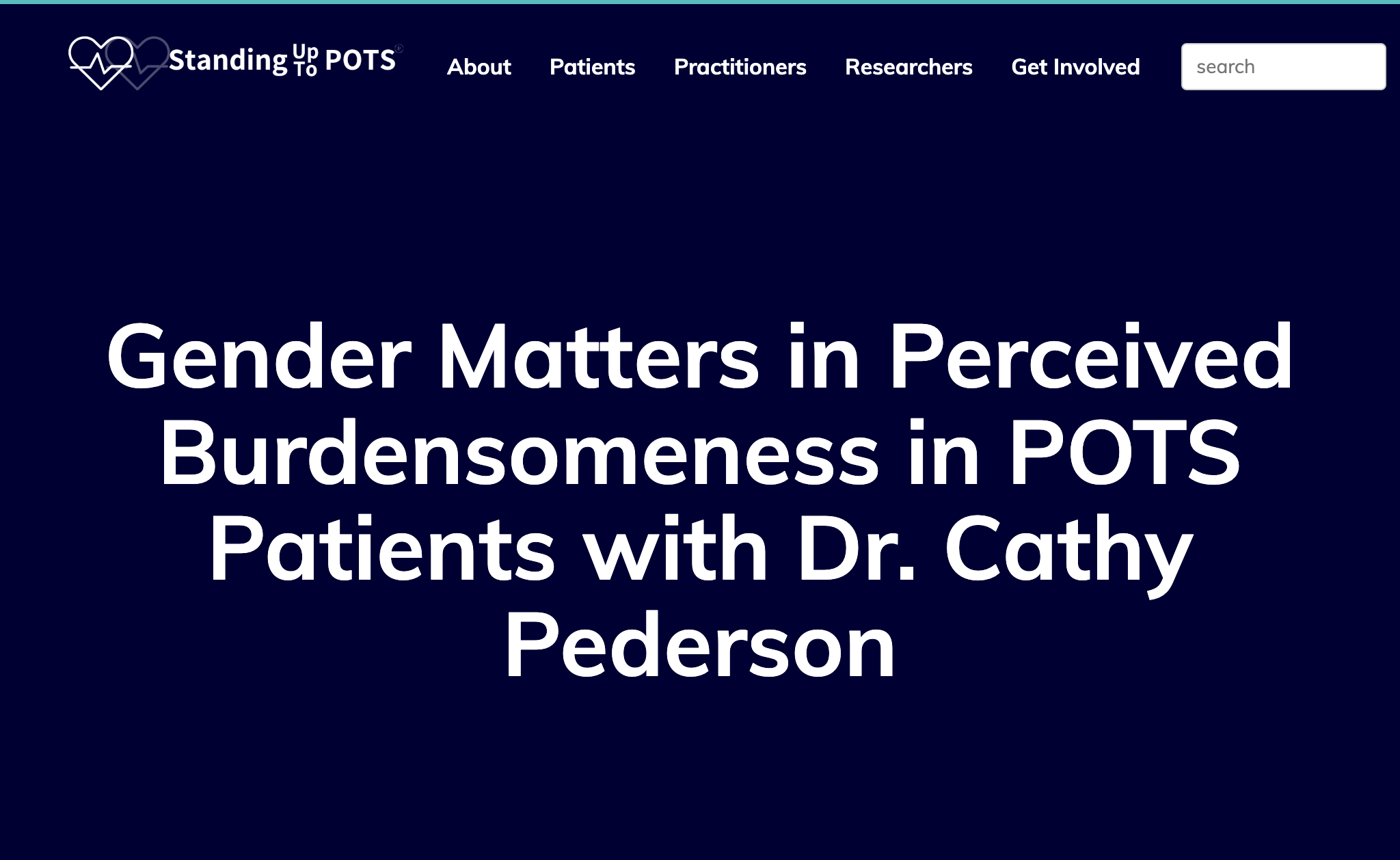 Gender Matters in Perceived Burdensomeness in POTS Patients with Dr. Cathy Pederson