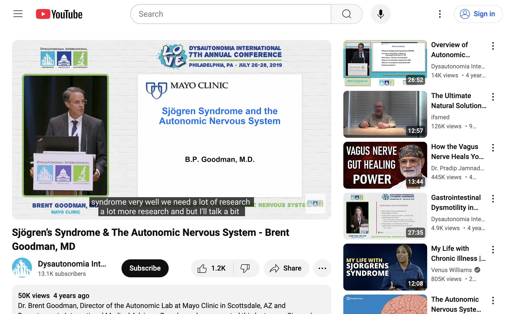 Sjögren’s Syndrome & The Autonomic Nervous System - Brent Goodman, MD