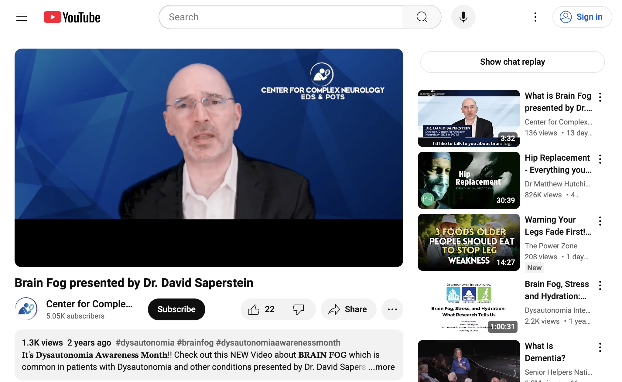 Brain Fog presented by Dr. David Saperstein