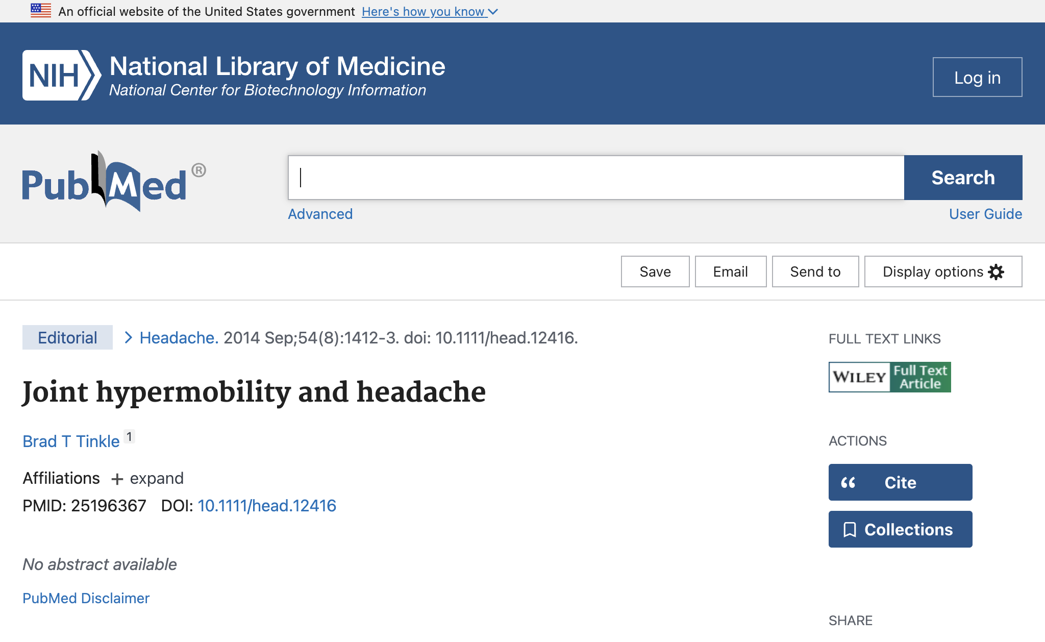 Joint hypermobility and headache.