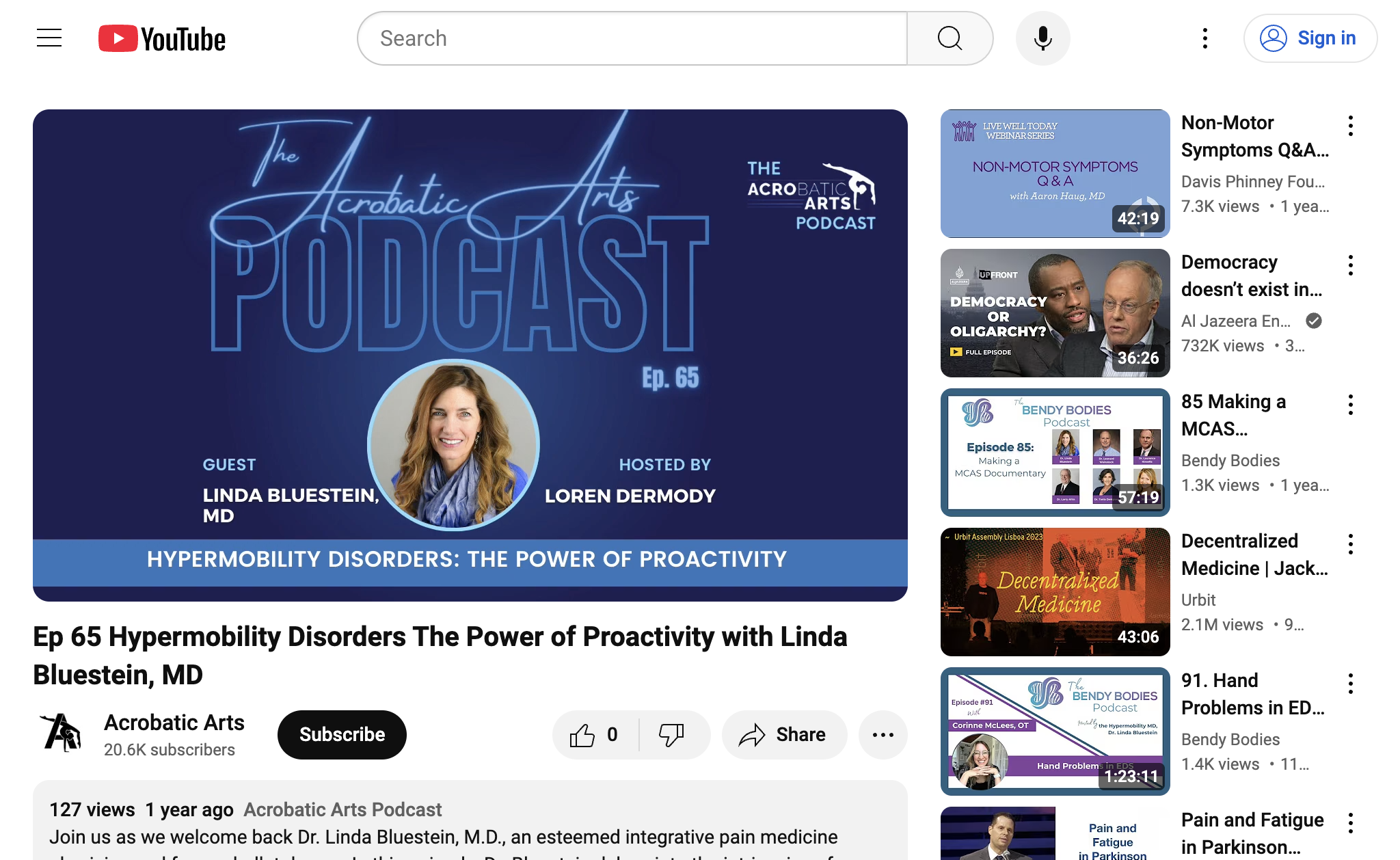 Ep  65 Hypermobility Disorders  The Power of Proactivity with Linda Bluestein, MD