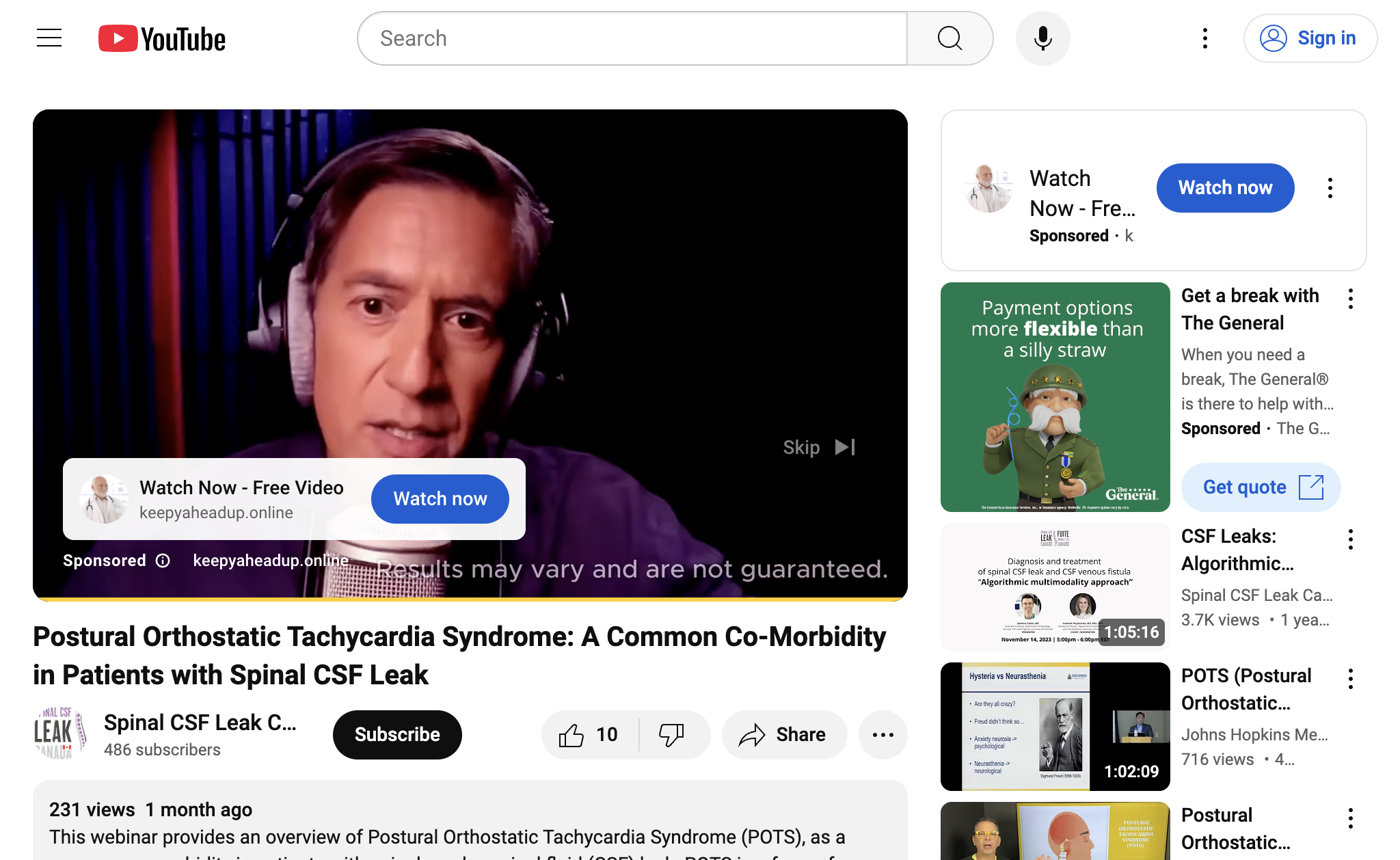 Postural Orthostatic Tachycardia Syndrome: A Common Co-Morbidity in Patients with Spinal CSF Leak