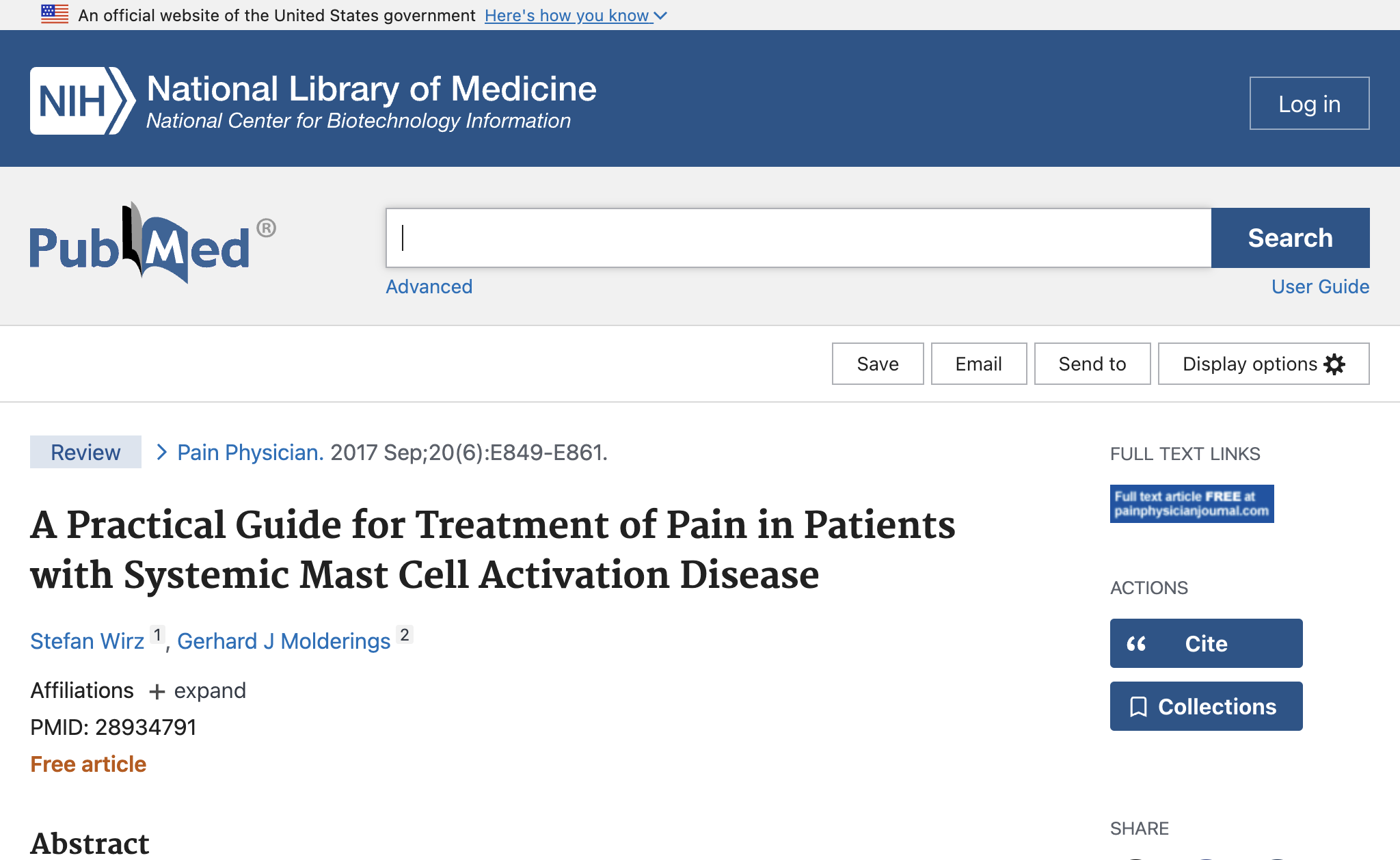 A Practical Guide for Treatment of Pain in Patients with Systemic Mast Cell Activation Disease.