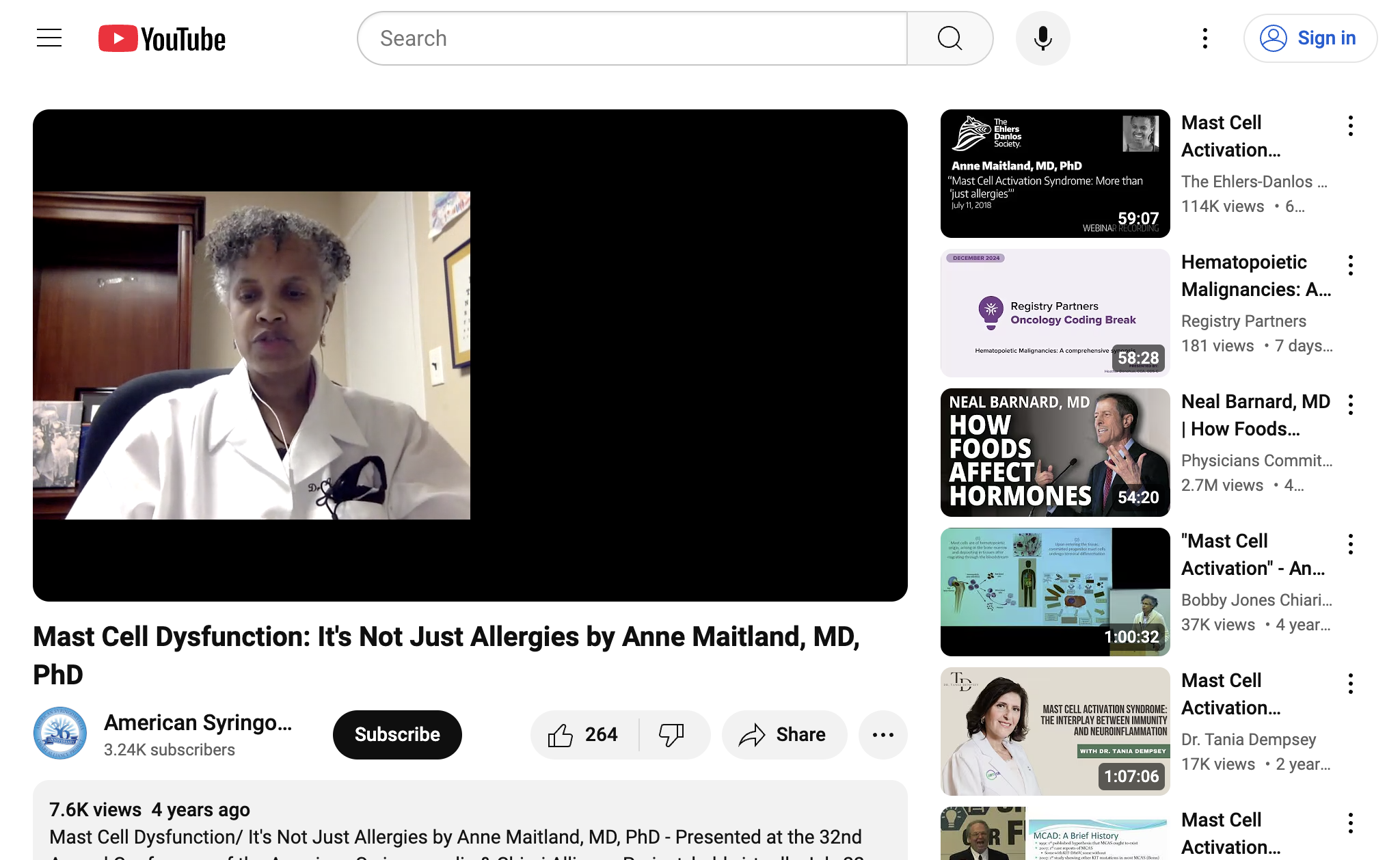 Mast Cell Dysfunction: It's Not Just Allergies by Anne Maitland, MD, PhD