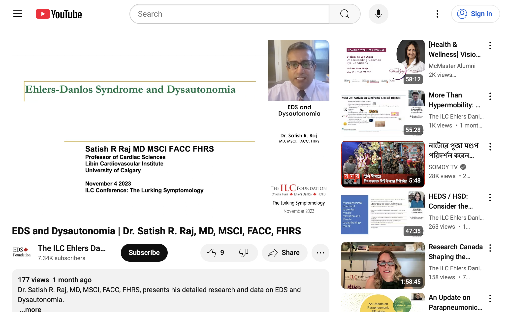 EDS and Dysautonomia | Dr. Satish R. Raj, MD, MSCI, FACC, FHRS