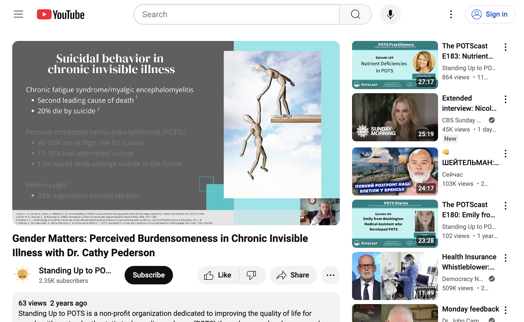 Gender Matters: Perceived Burdensomeness in Chronic Invisible Illness with Dr. Cathy Pederson