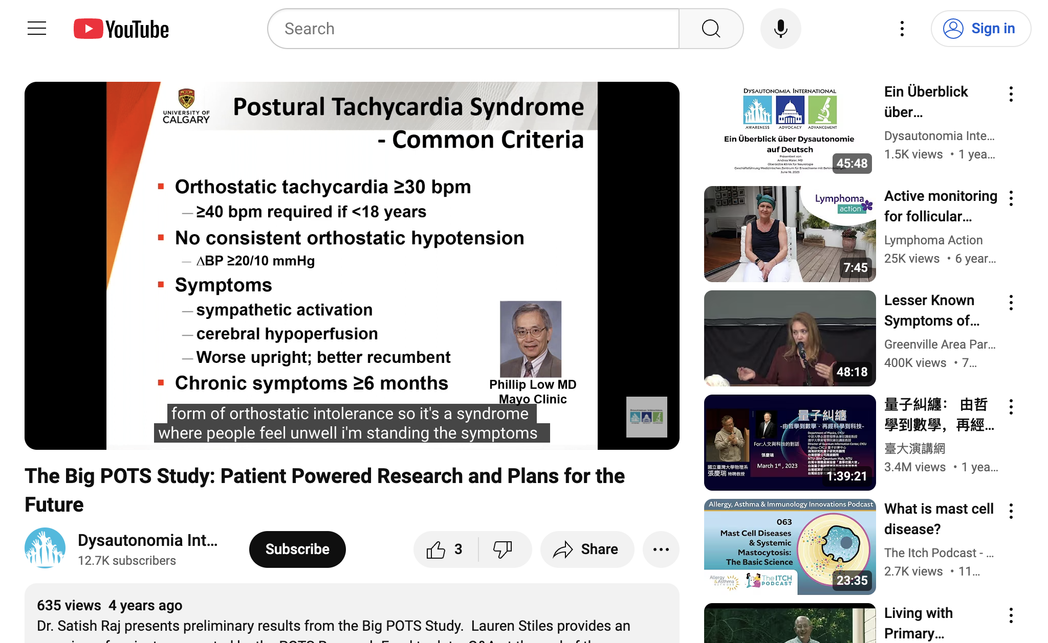 The Big POTS Study: Patient Powered Research and Plans for the Future