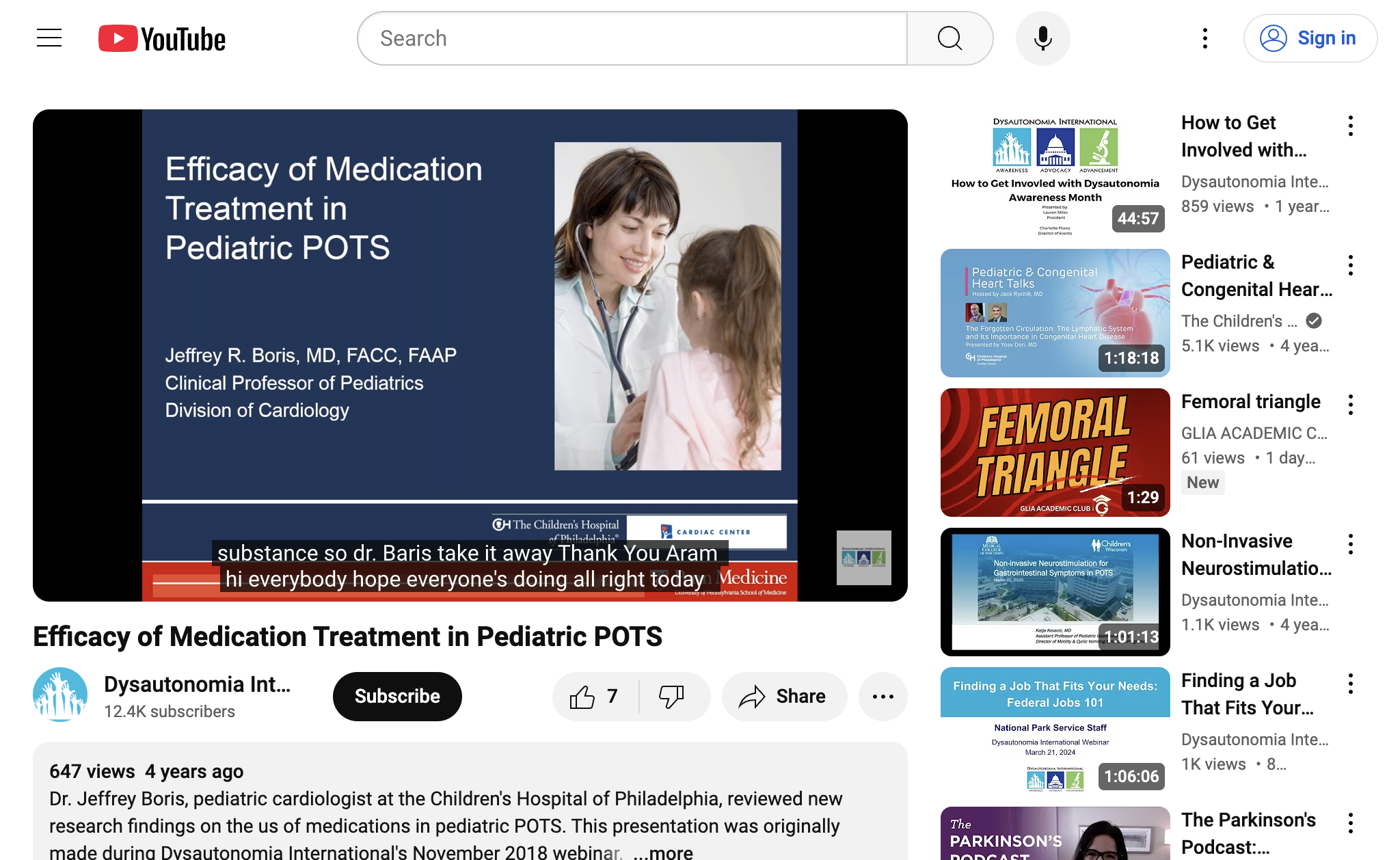 Efficacy of Medication Treatment in Pediatric POTS
