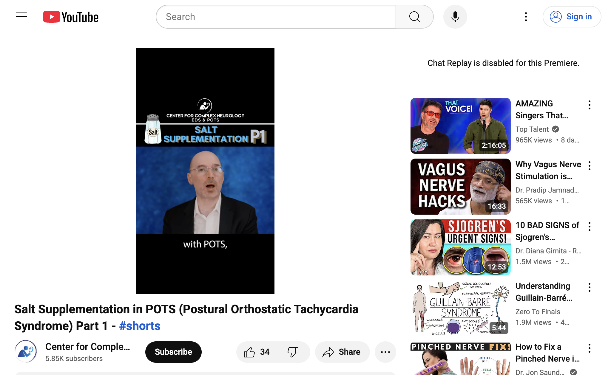 Salt Supplementation in POTS (Postural Orthostatic Tachycardia Syndrome) Part 1 - #shorts