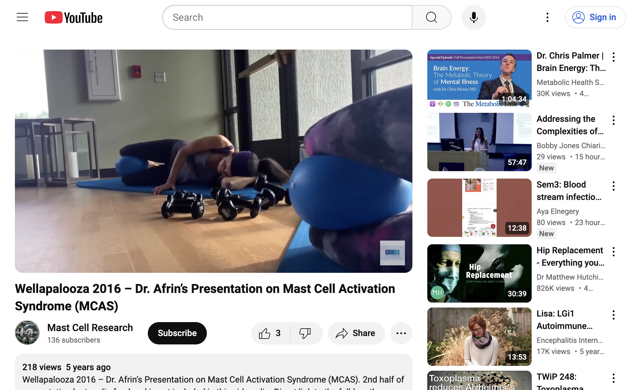 Wellapalooza 2016 – Dr. Afrin’s Presentation on Mast Cell Activation Syndrome (MCAS)