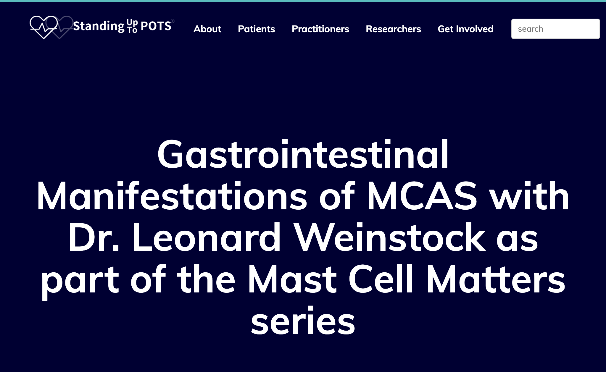 Gastrointestinal Manifestations of MCAS with Dr. Leonard Weinstock as part of the Mast Cell Matters series