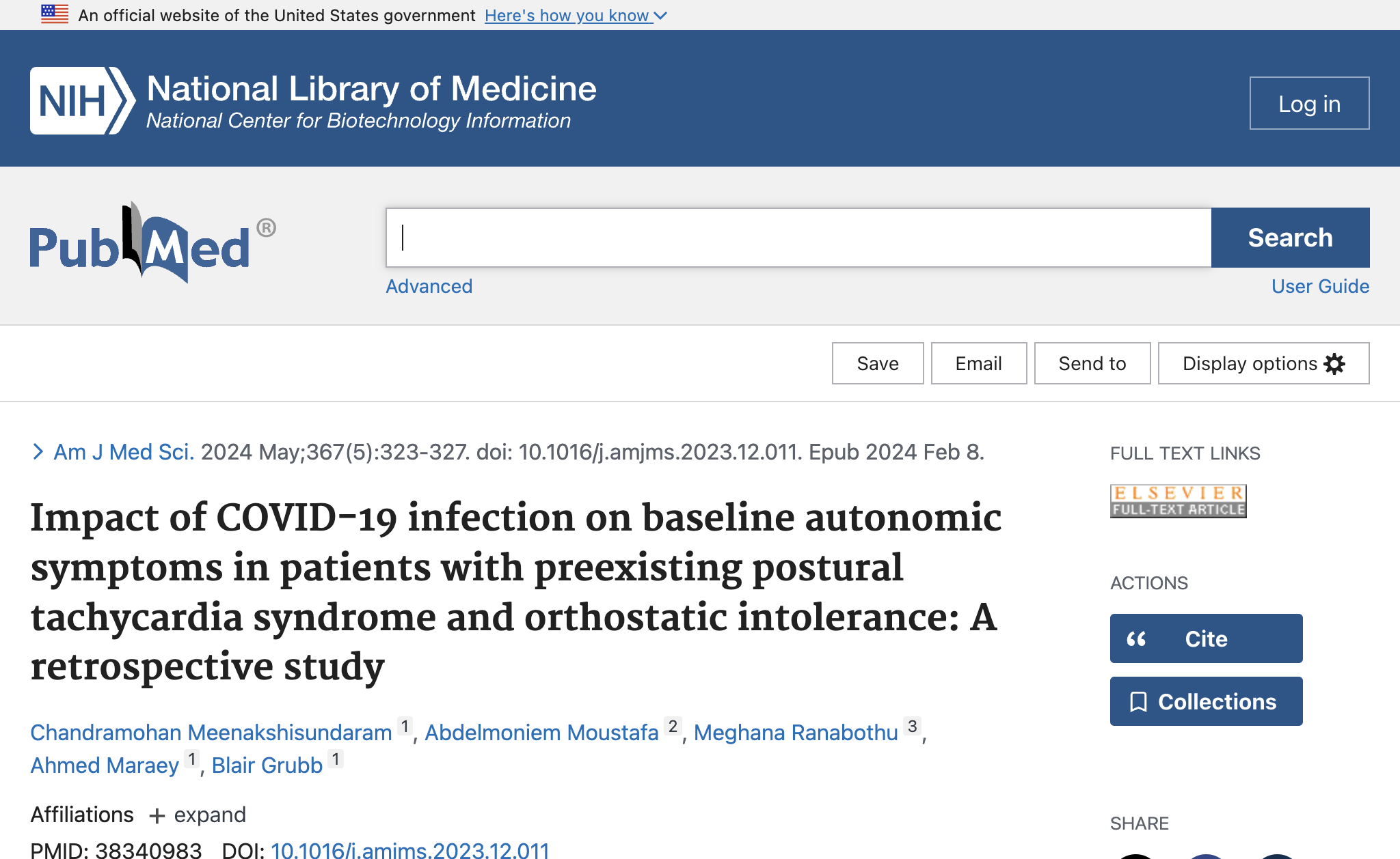 Impact of COVID-19 infection on baseline autonomic symptoms in patients with preexisting postural tachycardia syndrome and orthostatic intolerance: A retrospective study.