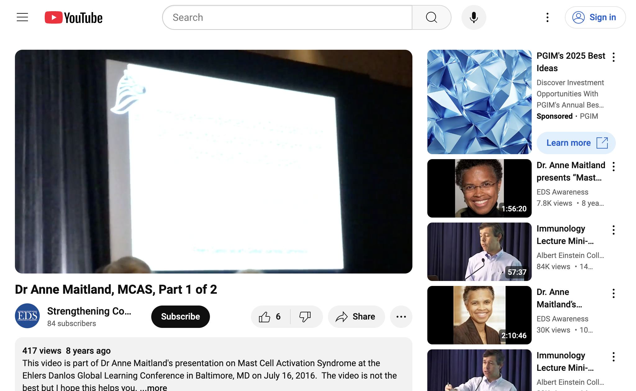 Dr Anne Maitland, MCAS, Part 1 of 2