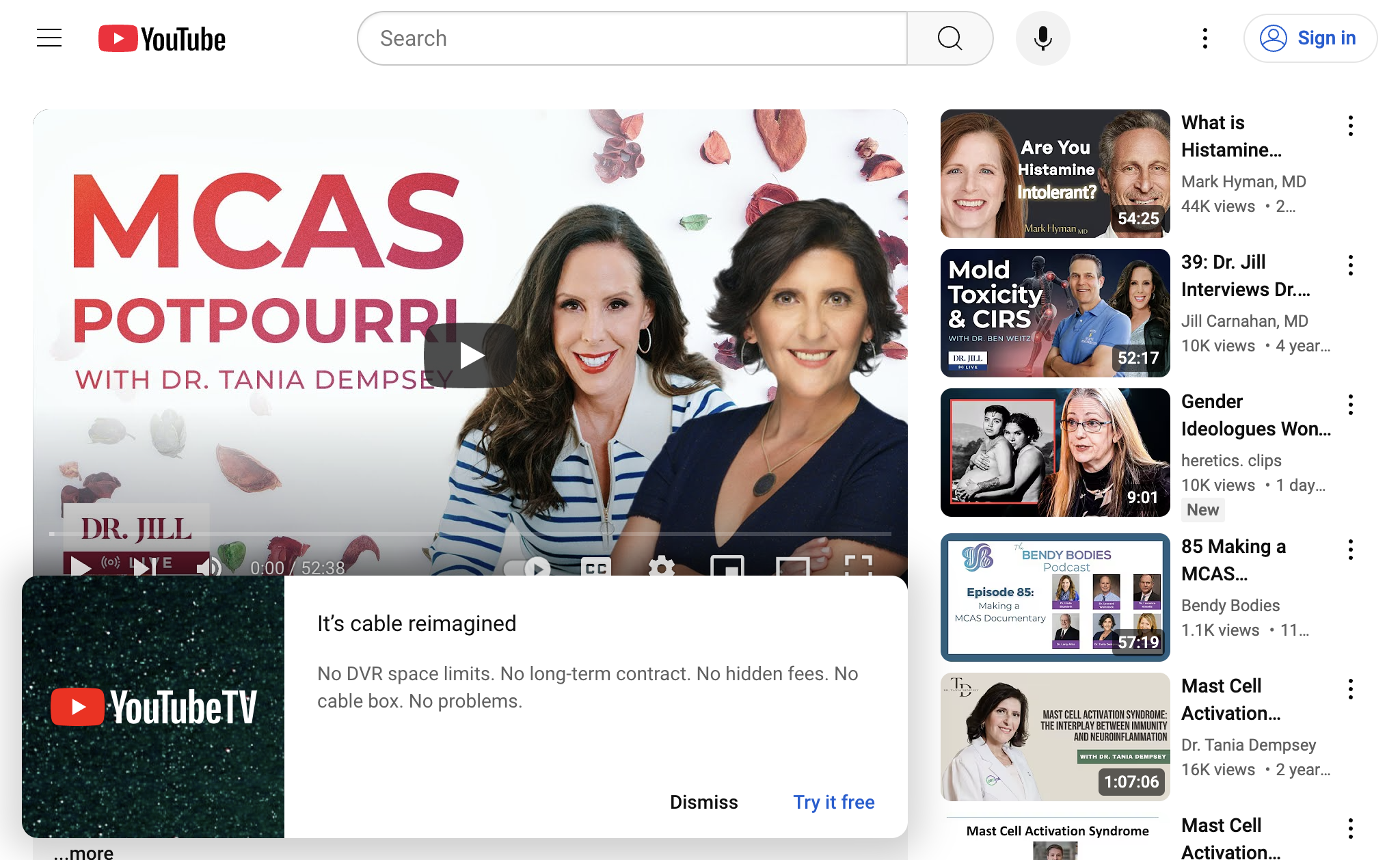 #103: Dr. Jill interviews Dr. Tania Dempsey, MD,  on MCAS