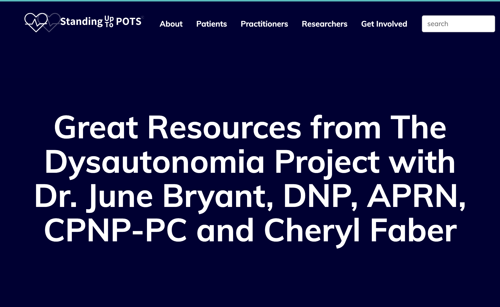 Great Resources from The Dysautonomia Project with Dr. June Bryant, DNP, APRN, CPNP-PC and Cheryl Faber