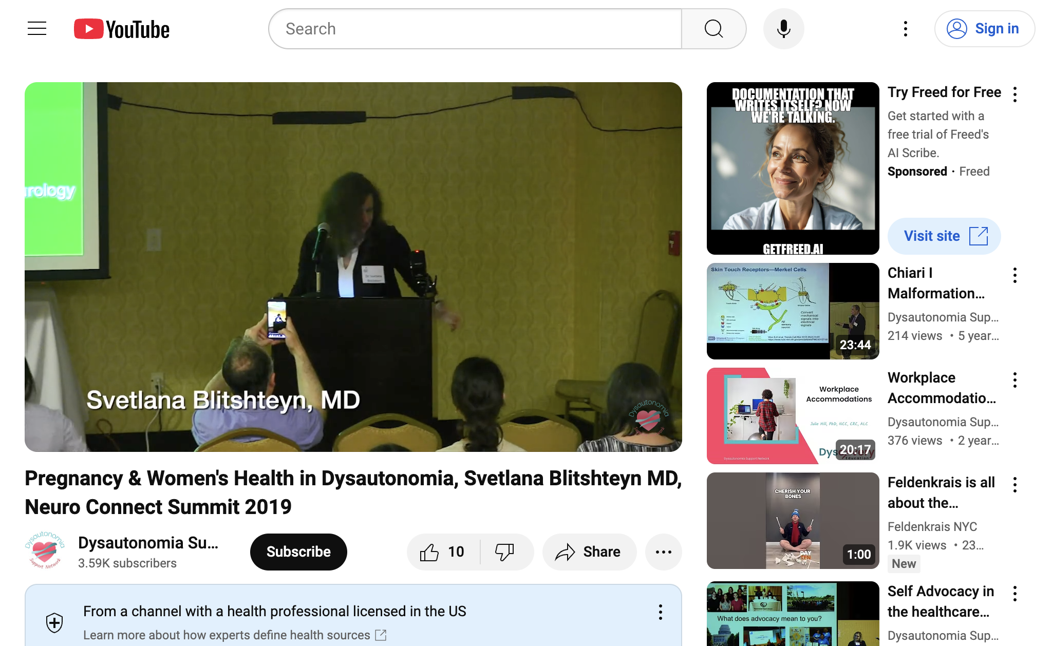 Pregnancy & Women's Health in Dysautonomia, Svetlana Blitshteyn MD,  Neuro Connect Summit 2019