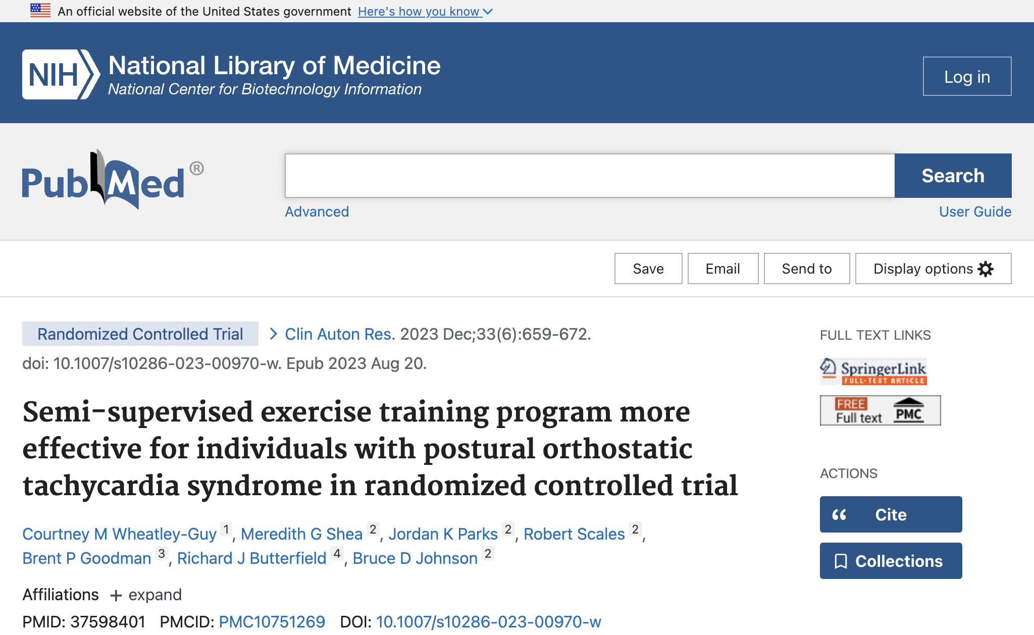 Semi-supervised exercise training program more effective for individuals with postural orthostatic tachycardia syndrome in randomized controlled trial.
