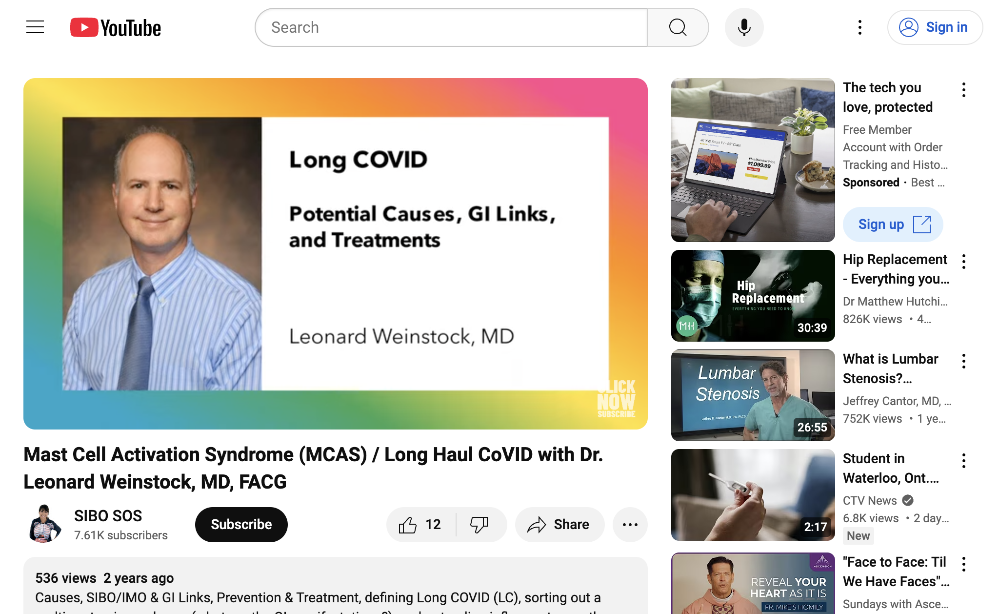Mast Cell Activation Syndrome (MCAS) / Long Haul CoVID with  Dr. Leonard Weinstock, MD, FACG