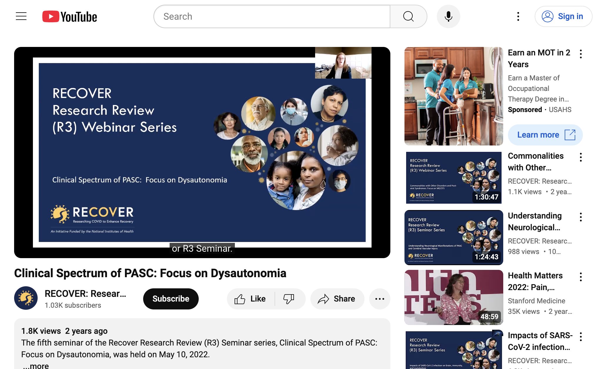 Clinical Spectrum of PASC: Focus on Dysautonomia