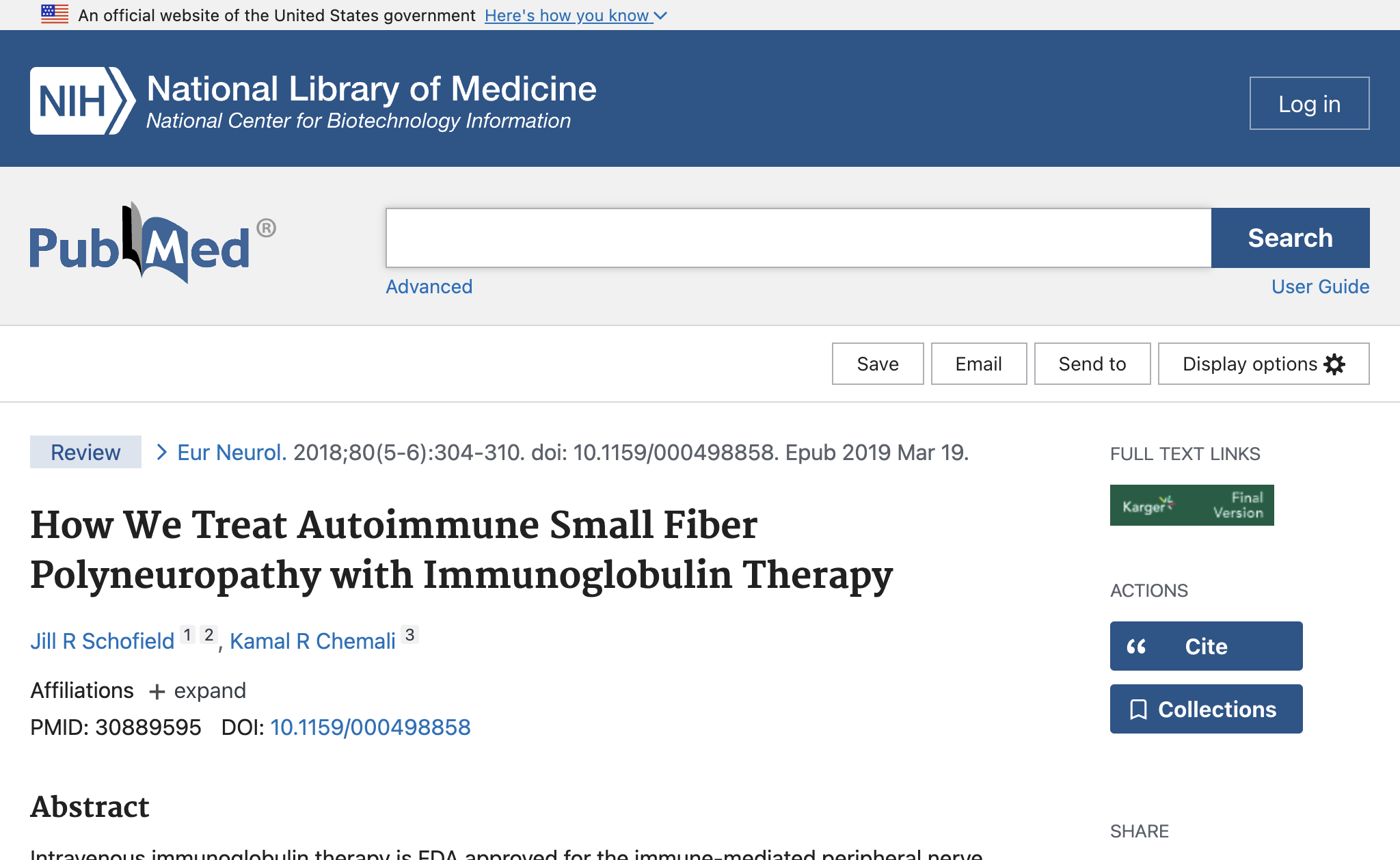 How We Treat Autoimmune Small Fiber Polyneuropathy with Immunoglobulin Therapy.